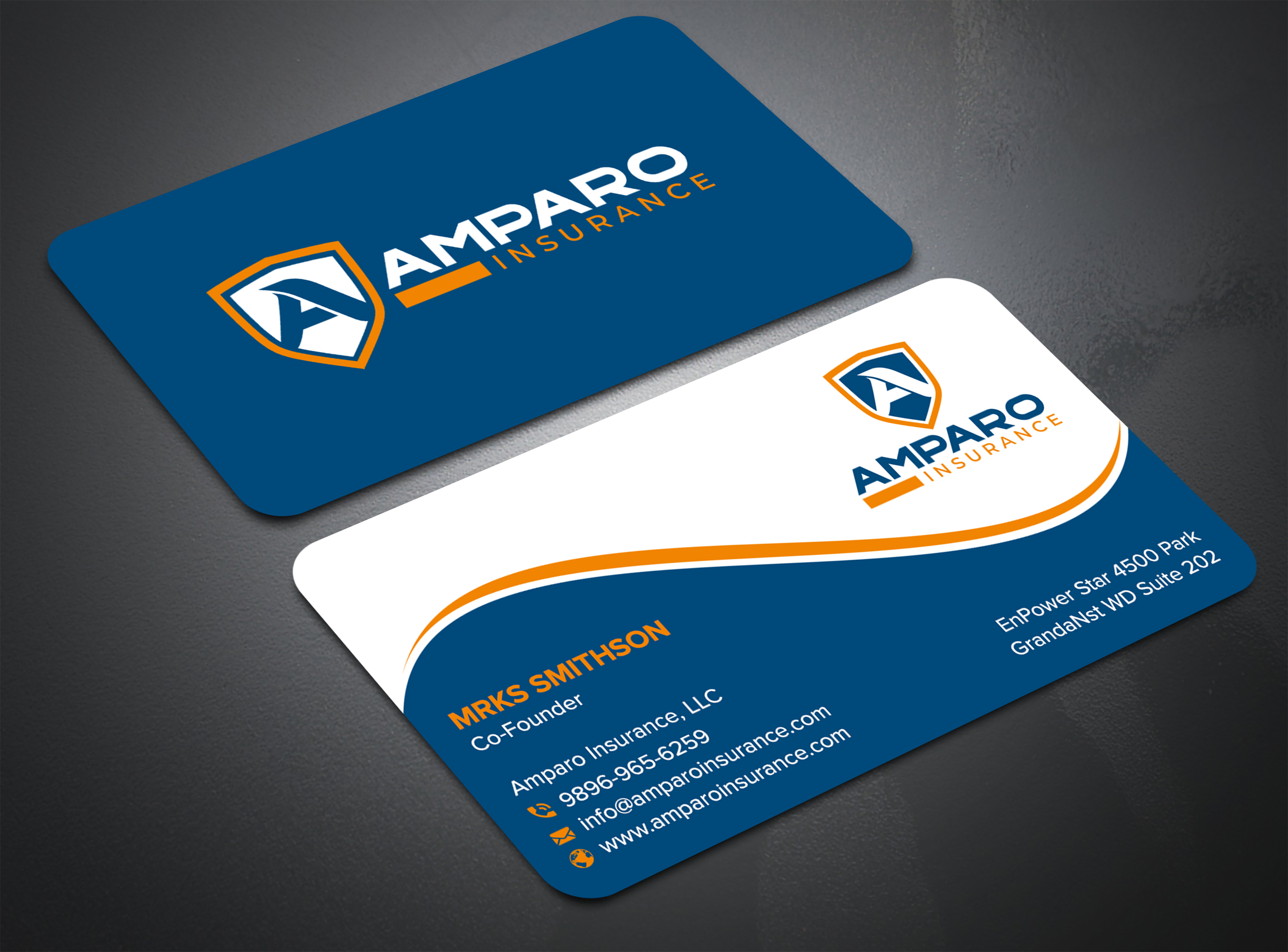 Business Card Design by sadikul islam for Amparo Insurance, LLC | Design #28335124