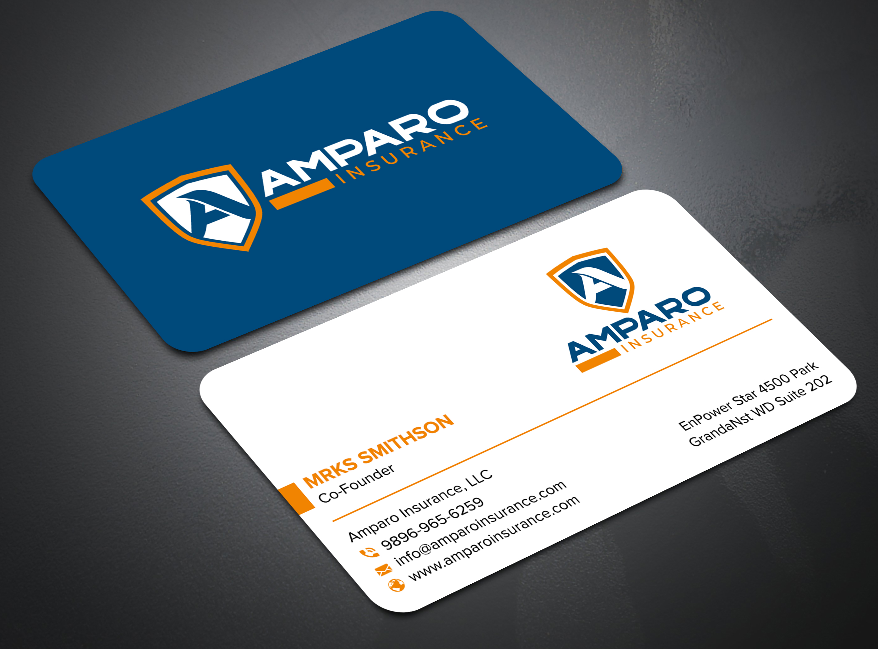 Business Card Design by sadikul islam for Amparo Insurance, LLC | Design #28335133