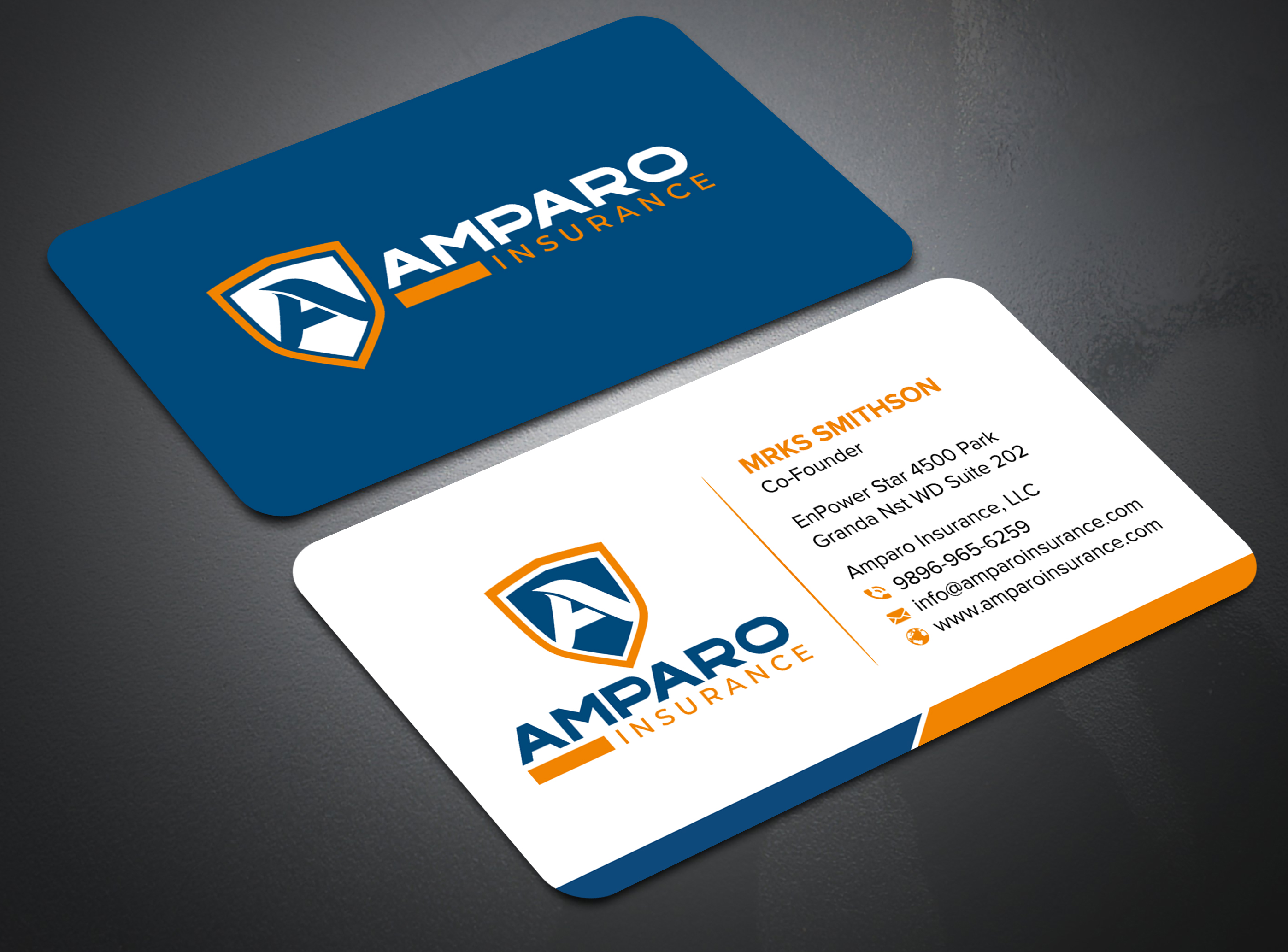 Business Card Design by sadikul islam for Amparo Insurance, LLC | Design #28335141