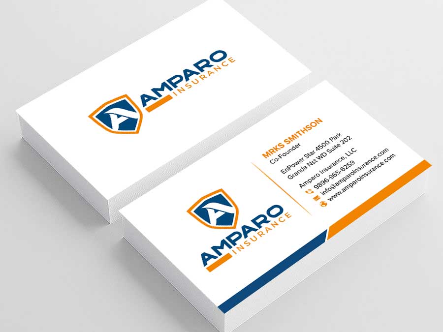 Business Card Design by sadikul islam for Amparo Insurance, LLC | Design #28335142