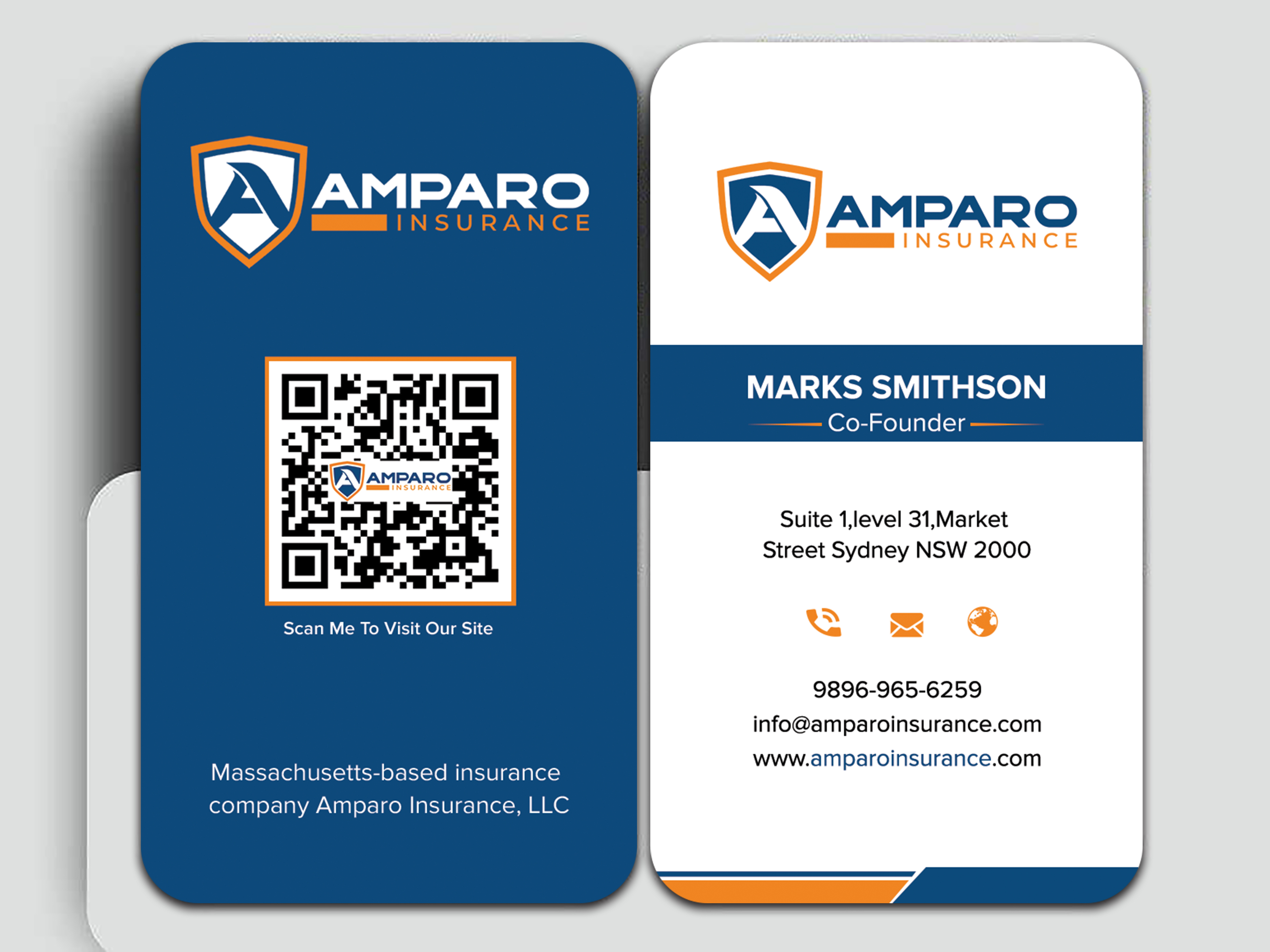 Business Card Design by sadikul islam for Amparo Insurance, LLC | Design #28335257