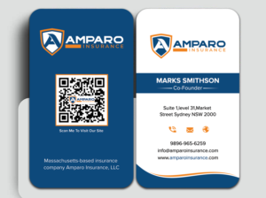 Business Card Design by sadikul islam for Amparo Insurance, LLC | Design: #28335907