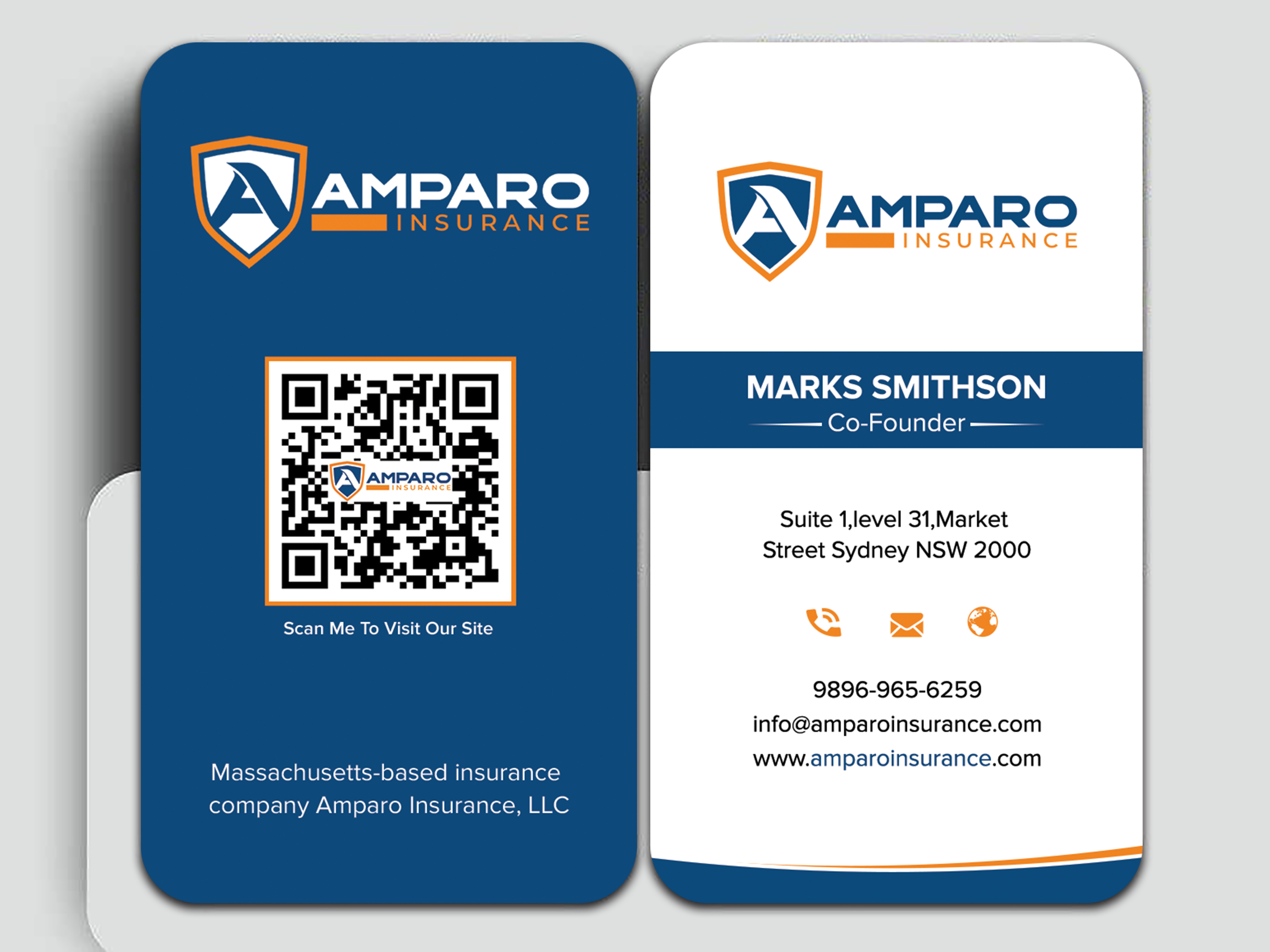 Business Card Design by sadikul islam for Amparo Insurance, LLC | Design #28335938