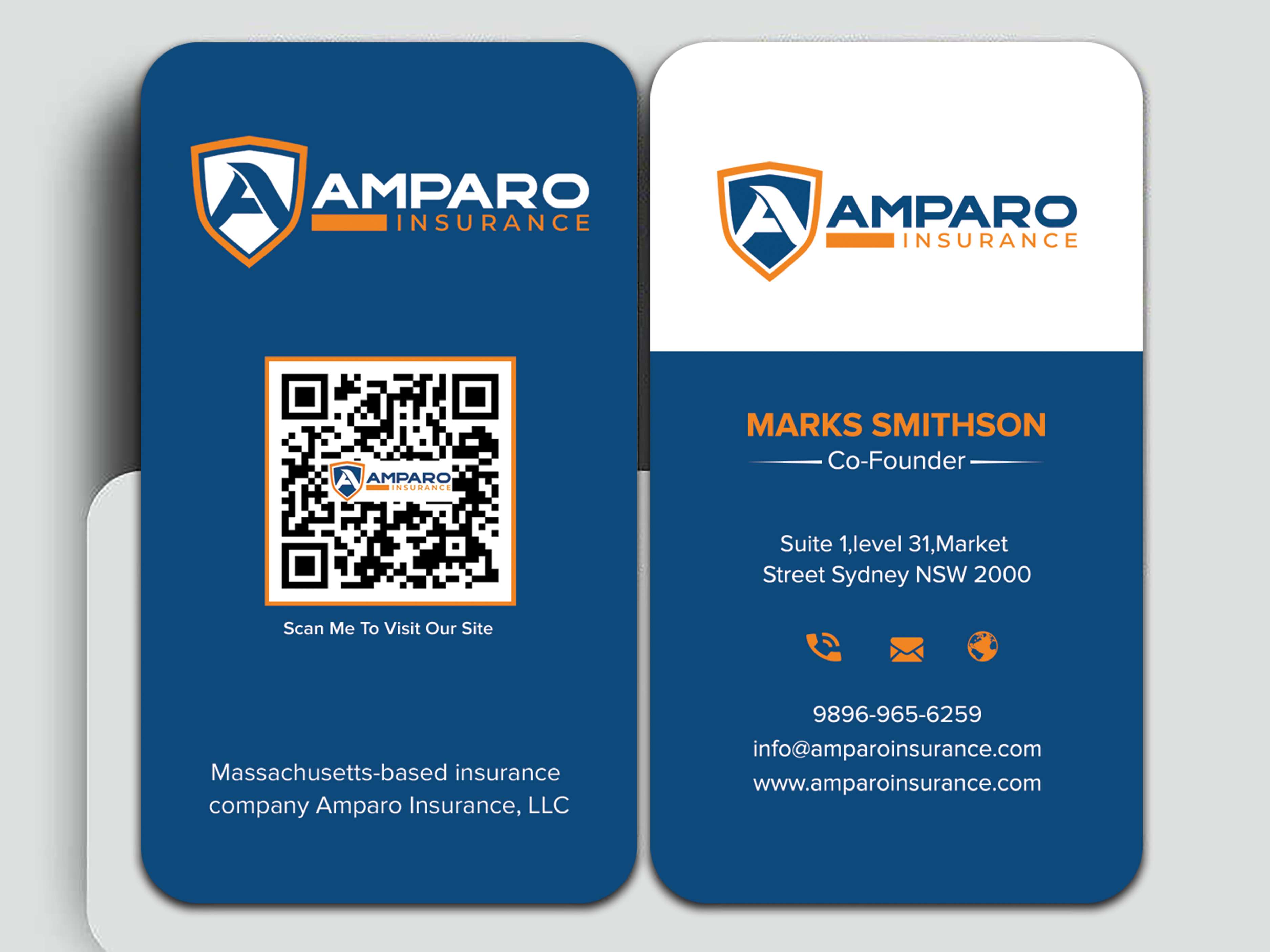 Business Card Design by sadikul islam for Amparo Insurance, LLC | Design #28336937