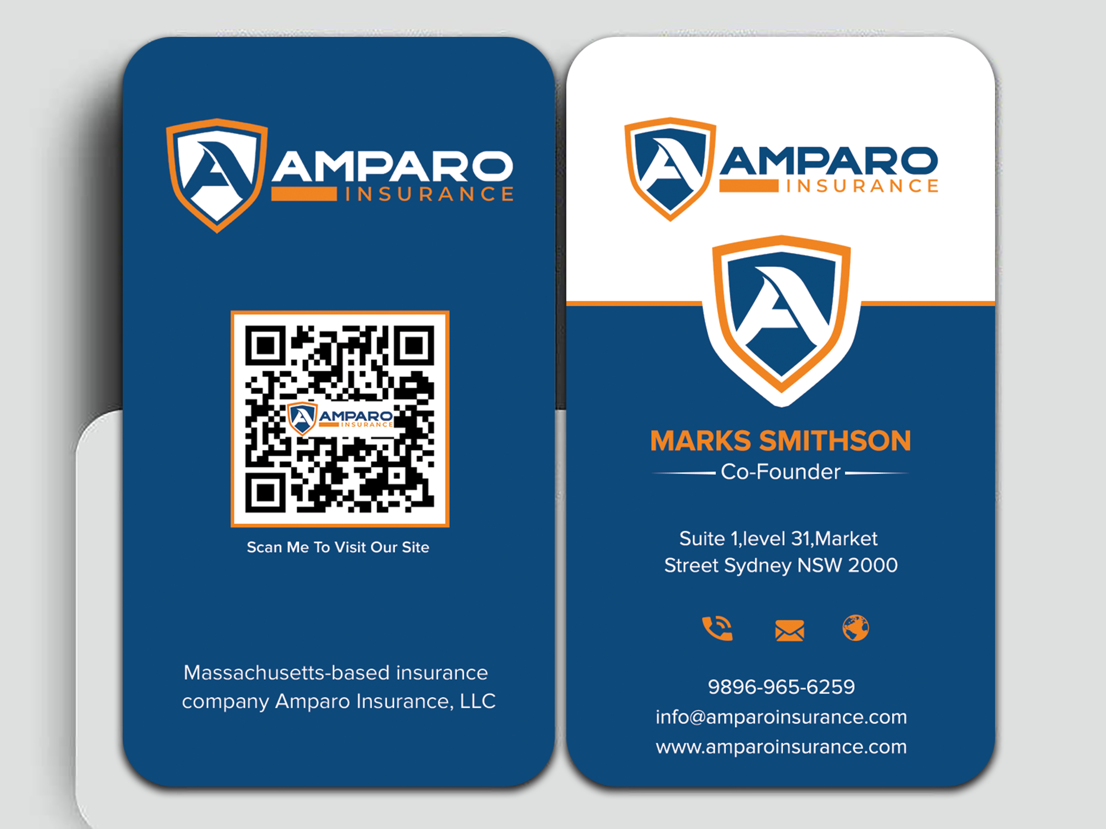 Business Card Design by sadikul islam for Amparo Insurance, LLC | Design #28336947