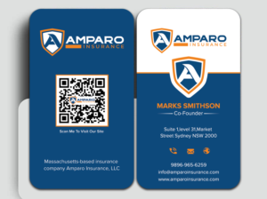 Diseño de Tarjeta de Presentación por sadikul islam para Amparo Insurance, LLC | Diseño: #28336947