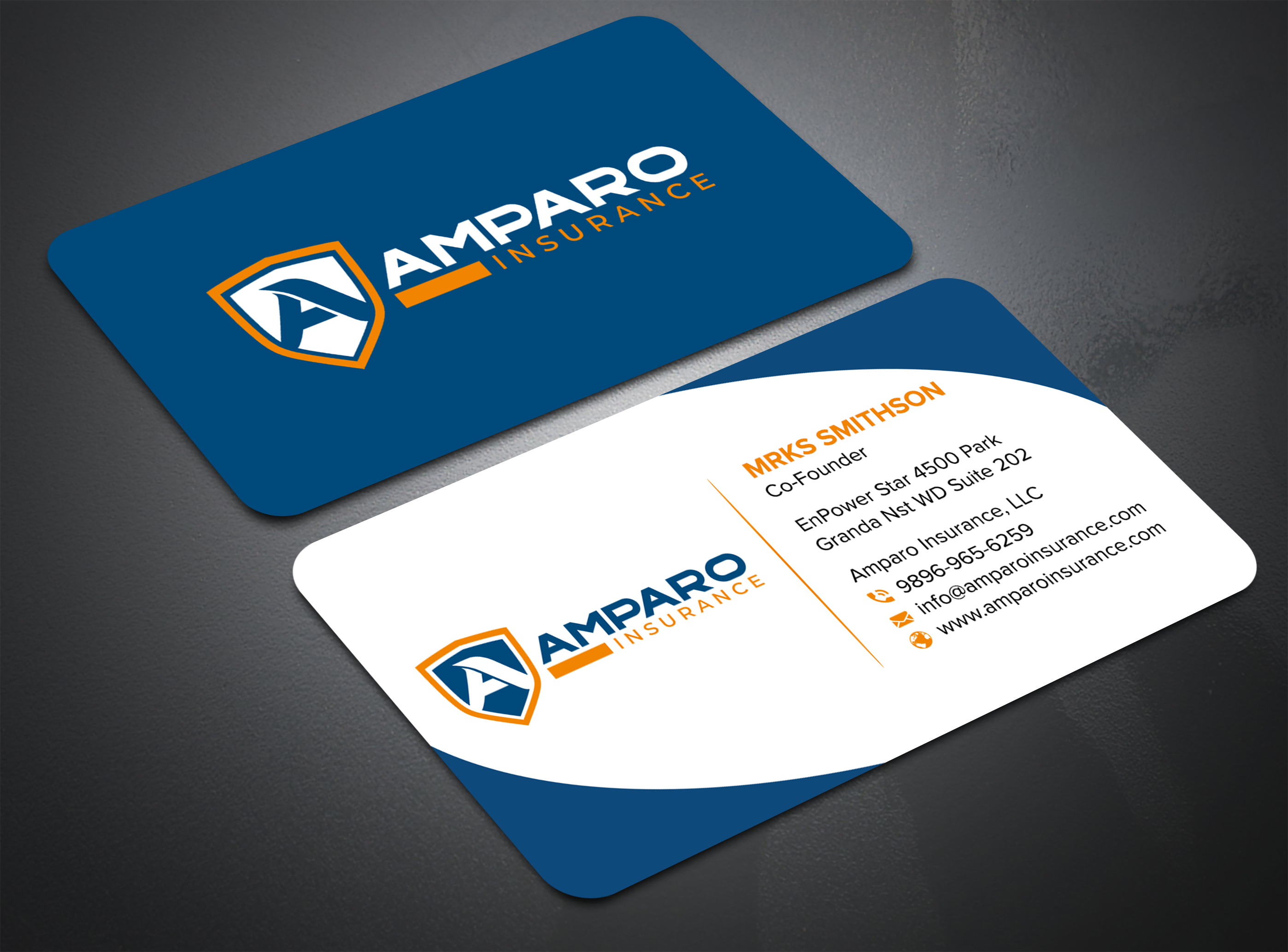 Business Card Design by sadikul islam for Amparo Insurance, LLC | Design #28336963