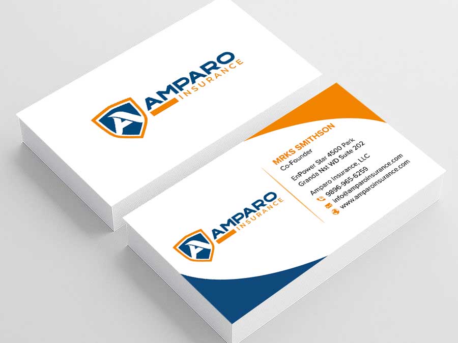 Business Card Design by sadikul islam for Amparo Insurance, LLC | Design #28336967