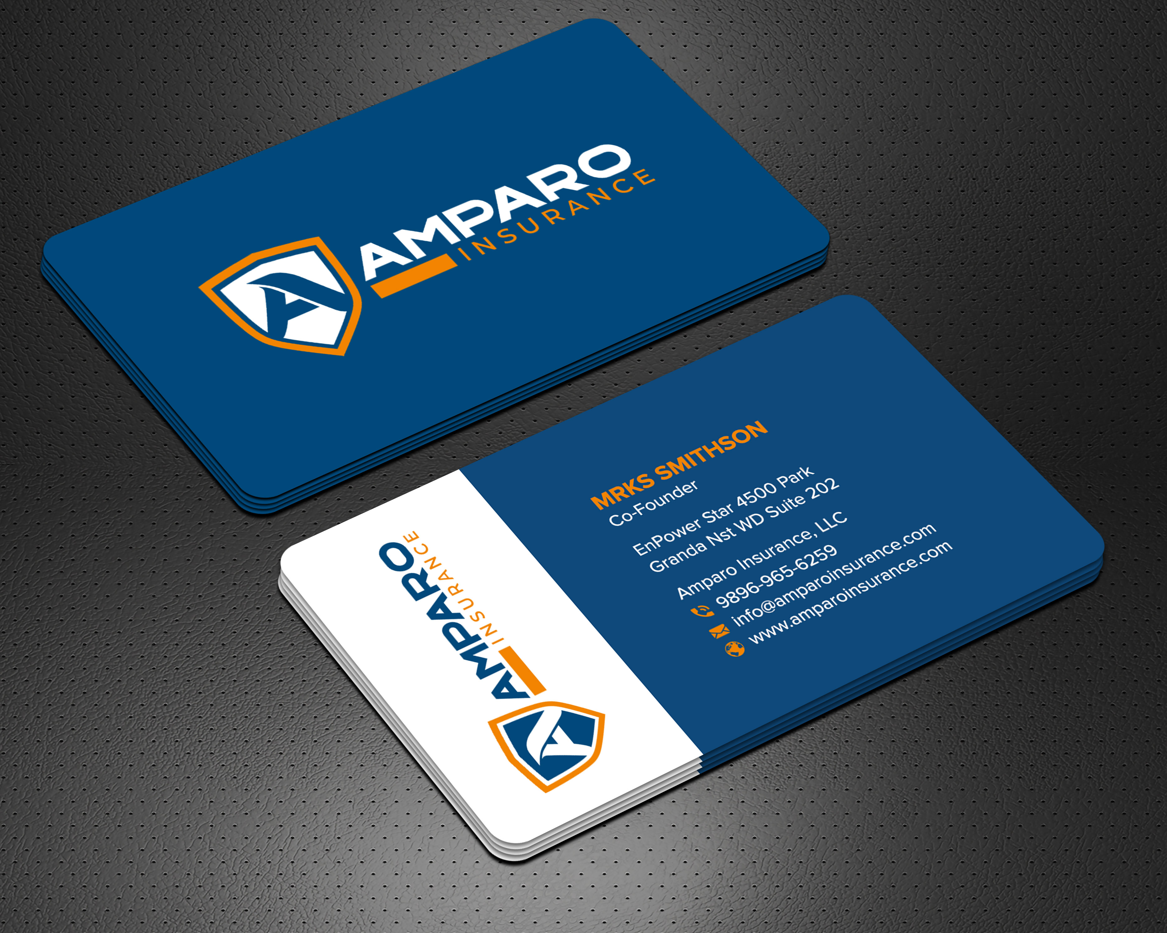 Business Card Design by sadikul islam for Amparo Insurance, LLC | Design #28337150