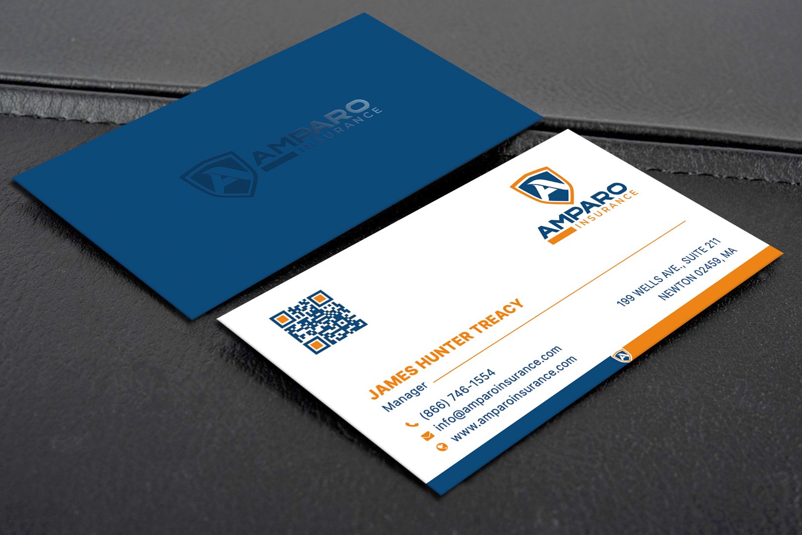 Business Card Design by Creative Moon Design for Amparo Insurance, LLC | Design #28337008