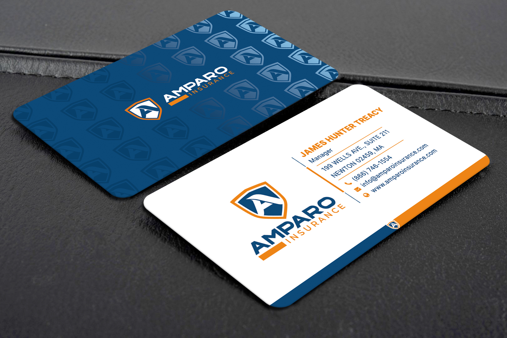 Business Card Design by Creative Moon Design for Amparo Insurance, LLC | Design #28337009