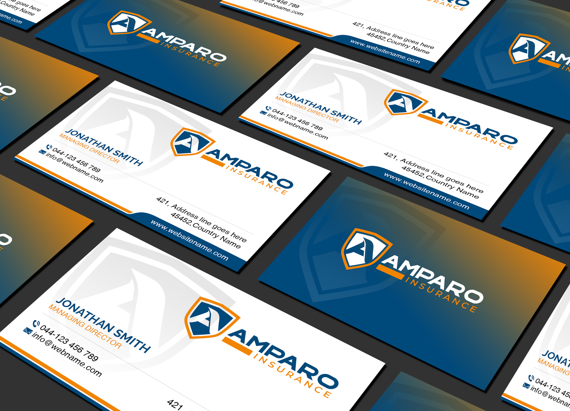 Business Card Design by Creations Box 2015 for Amparo Insurance, LLC | Design #28329934