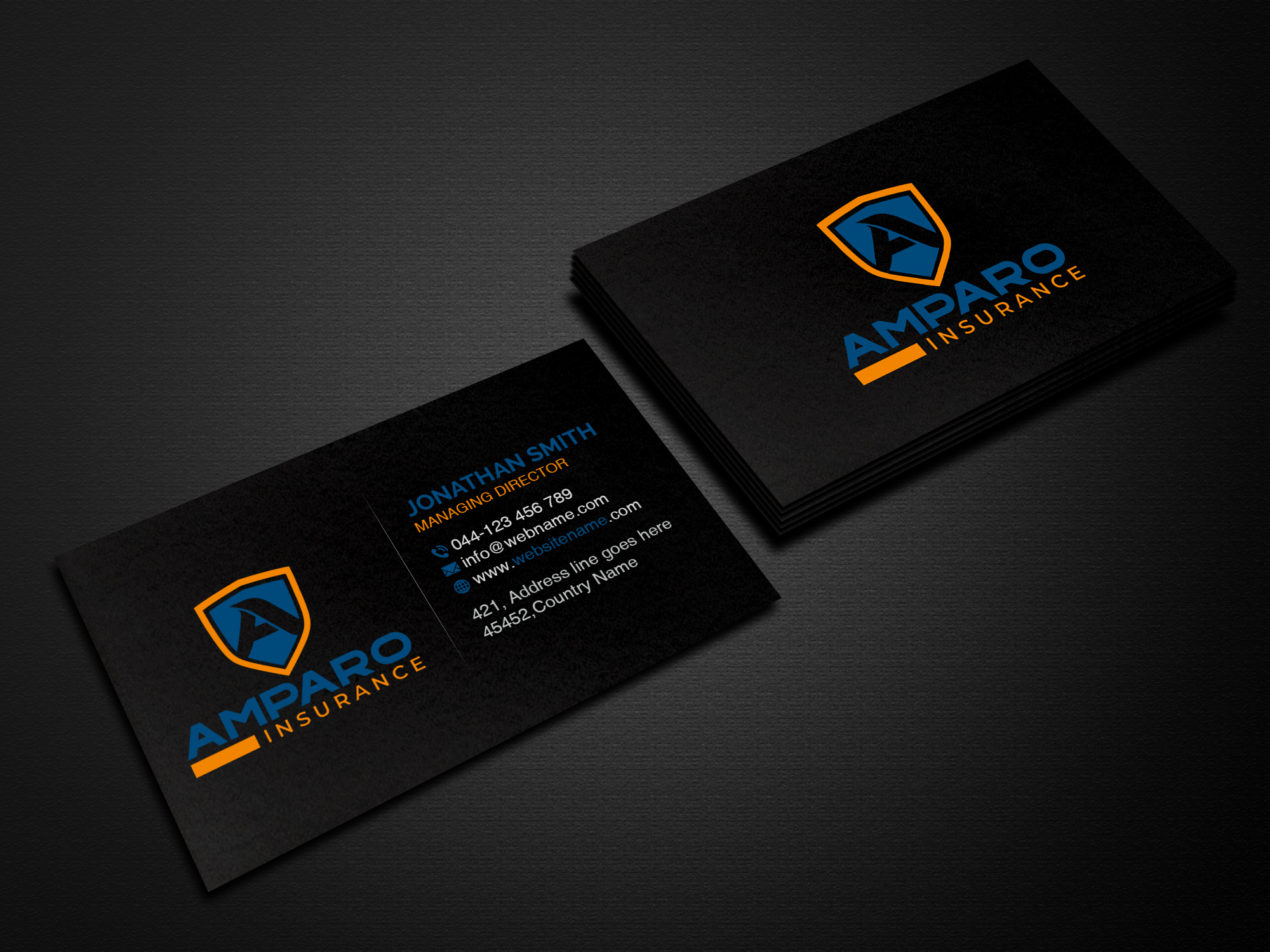 Business Card Design by Creations Box 2015 for Amparo Insurance, LLC | Design #28329947
