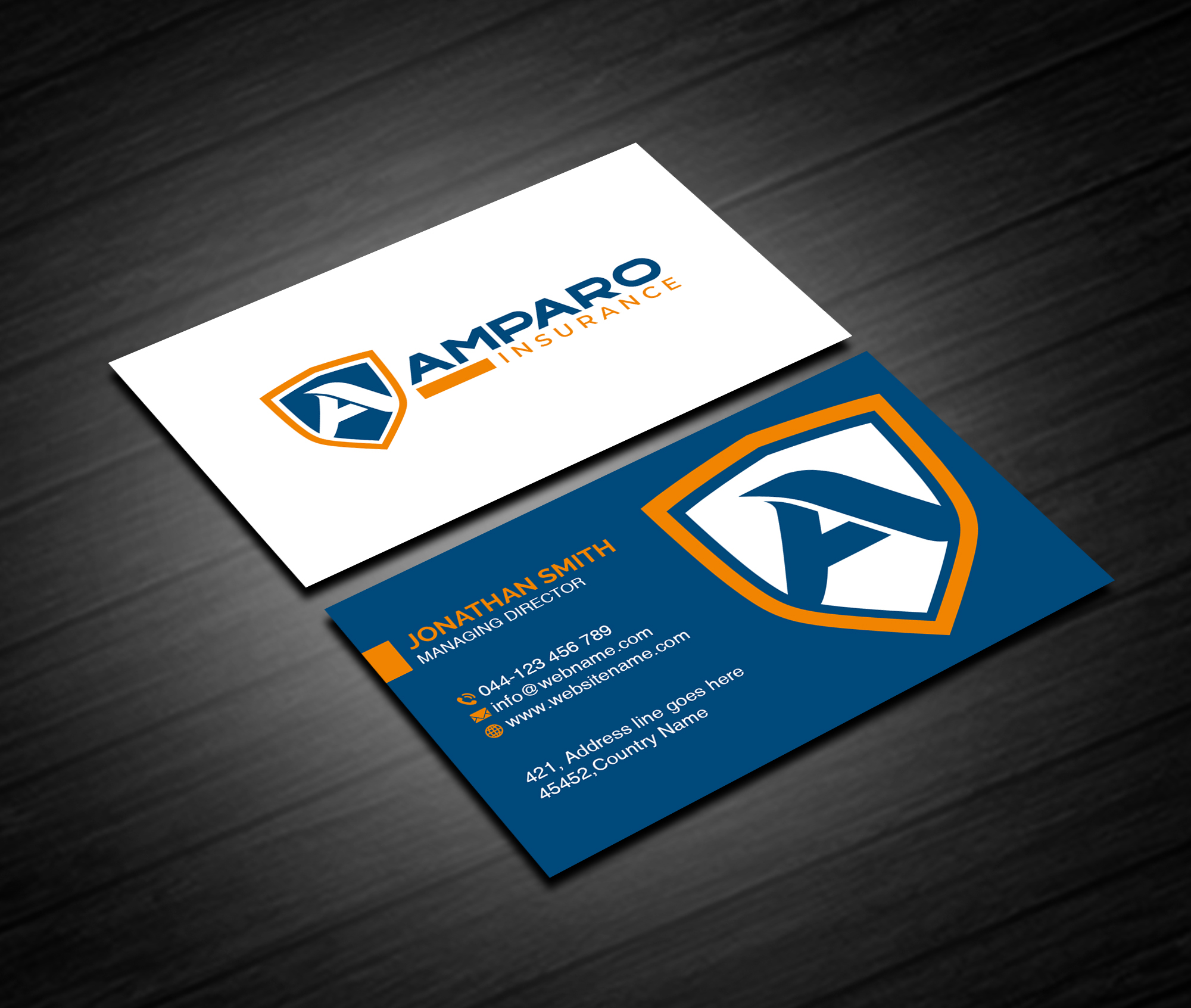 Business Card Design by Creations Box 2015 for Amparo Insurance, LLC | Design #28329975