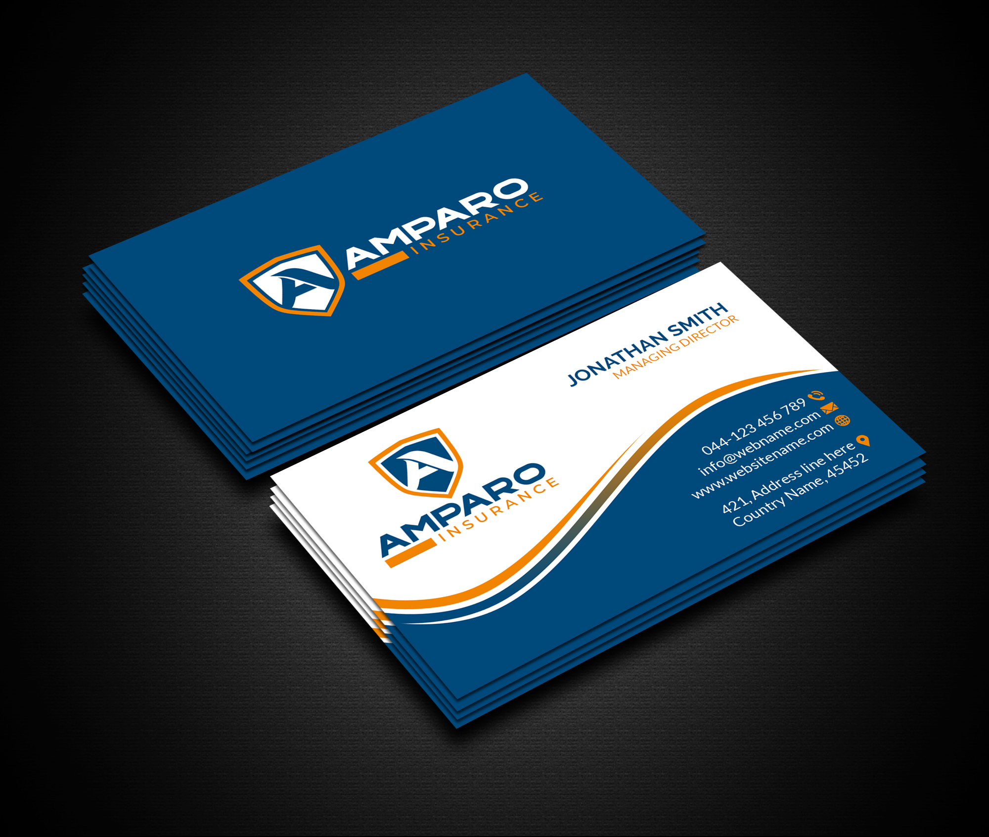 Business Card Design by Creations Box 2015 for Amparo Insurance, LLC | Design #28329987