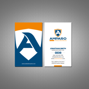 Business Card Design by Creations Box 2015 for Amparo Insurance, LLC | Design: #28329989
