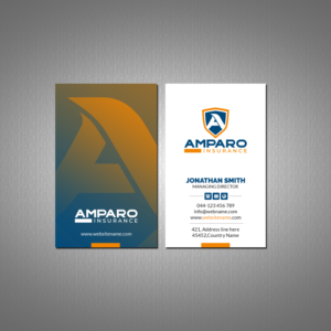 Business Card Design by Creations Box 2015 for Amparo Insurance, LLC | Design: #28329991