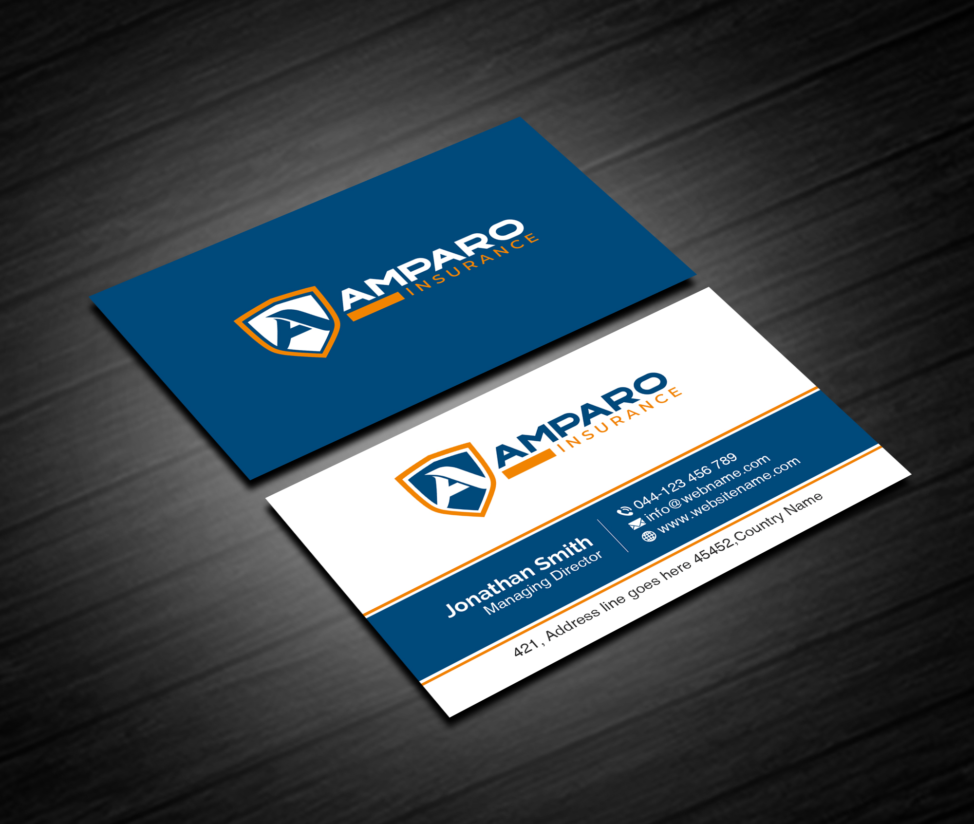 Business Card Design by Creations Box 2015 for Amparo Insurance, LLC | Design #28340047