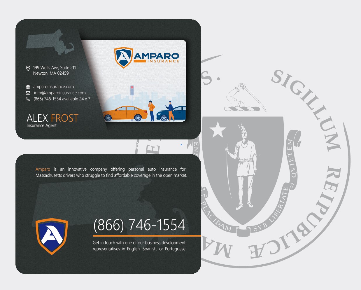 Design de Carte de Visite par broken.bike pour Amparo Insurance, LLC | Design #28333014
