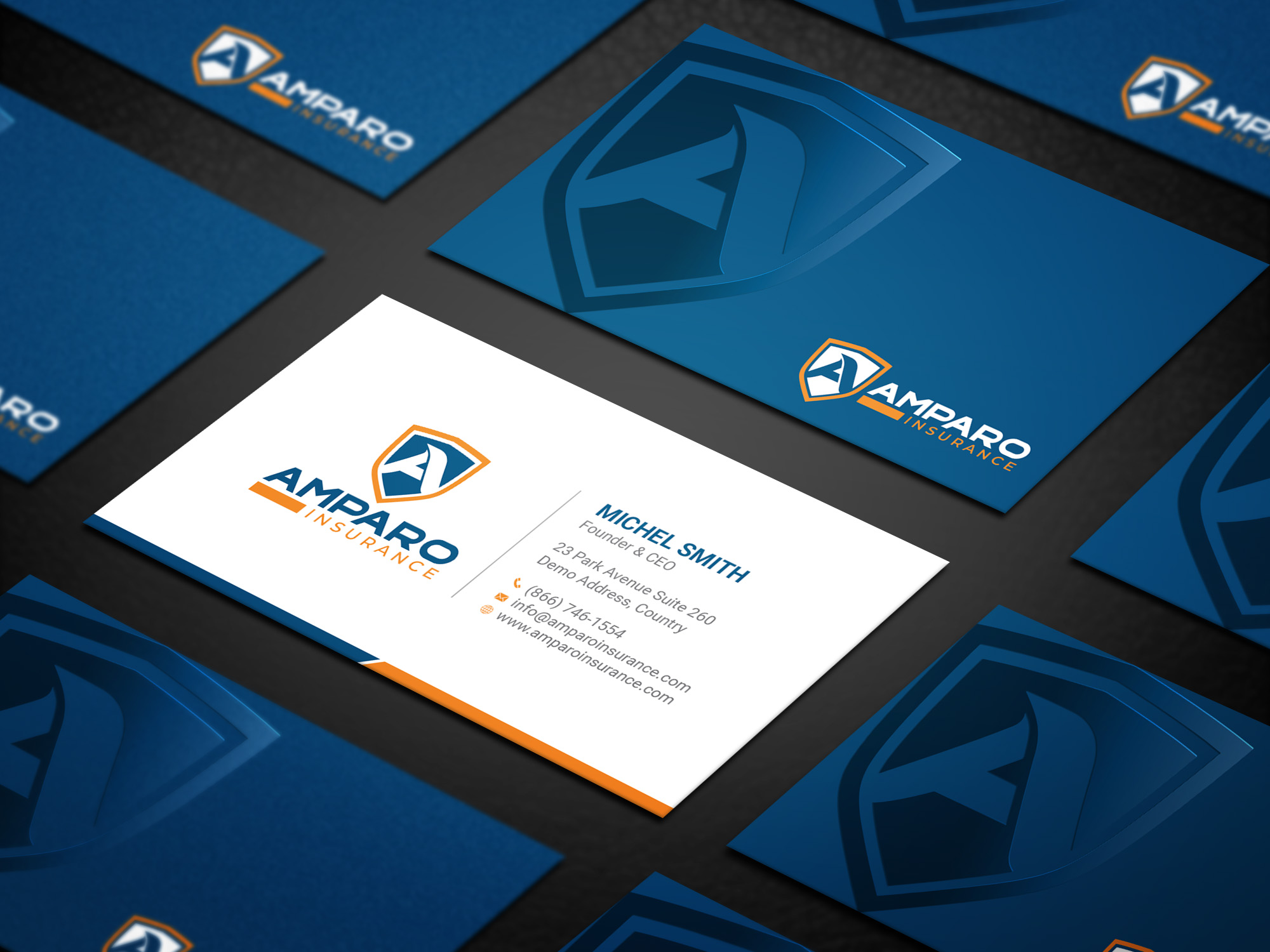 Business Card Design by Right_D for Amparo Insurance, LLC | Design #28336819
