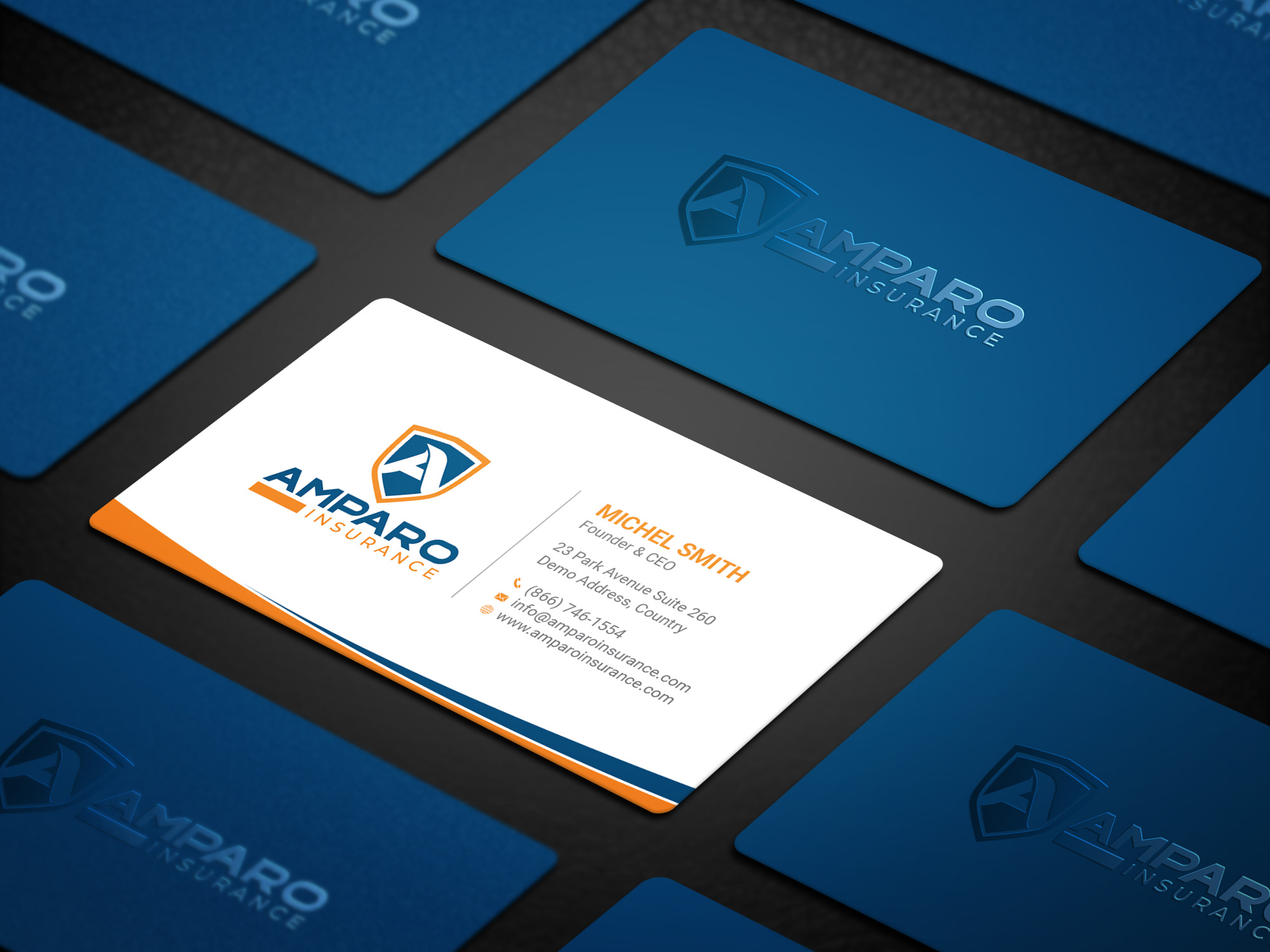 Business Card Design by Right_D for Amparo Insurance, LLC | Design #28336821