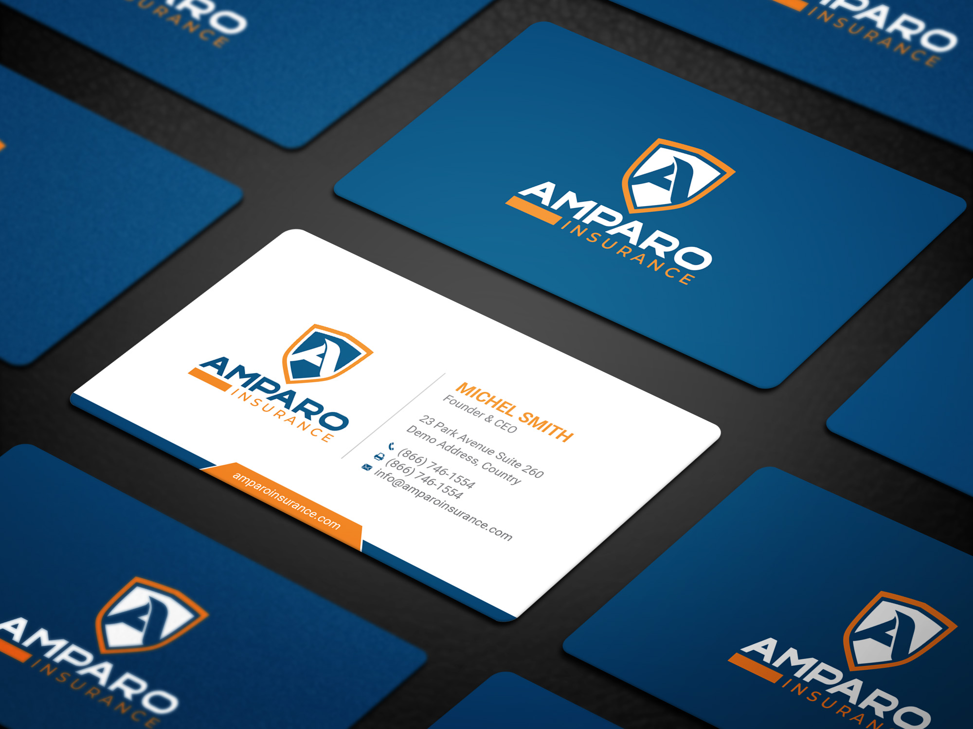 Business Card Design by Right_D for Amparo Insurance, LLC | Design #28336823