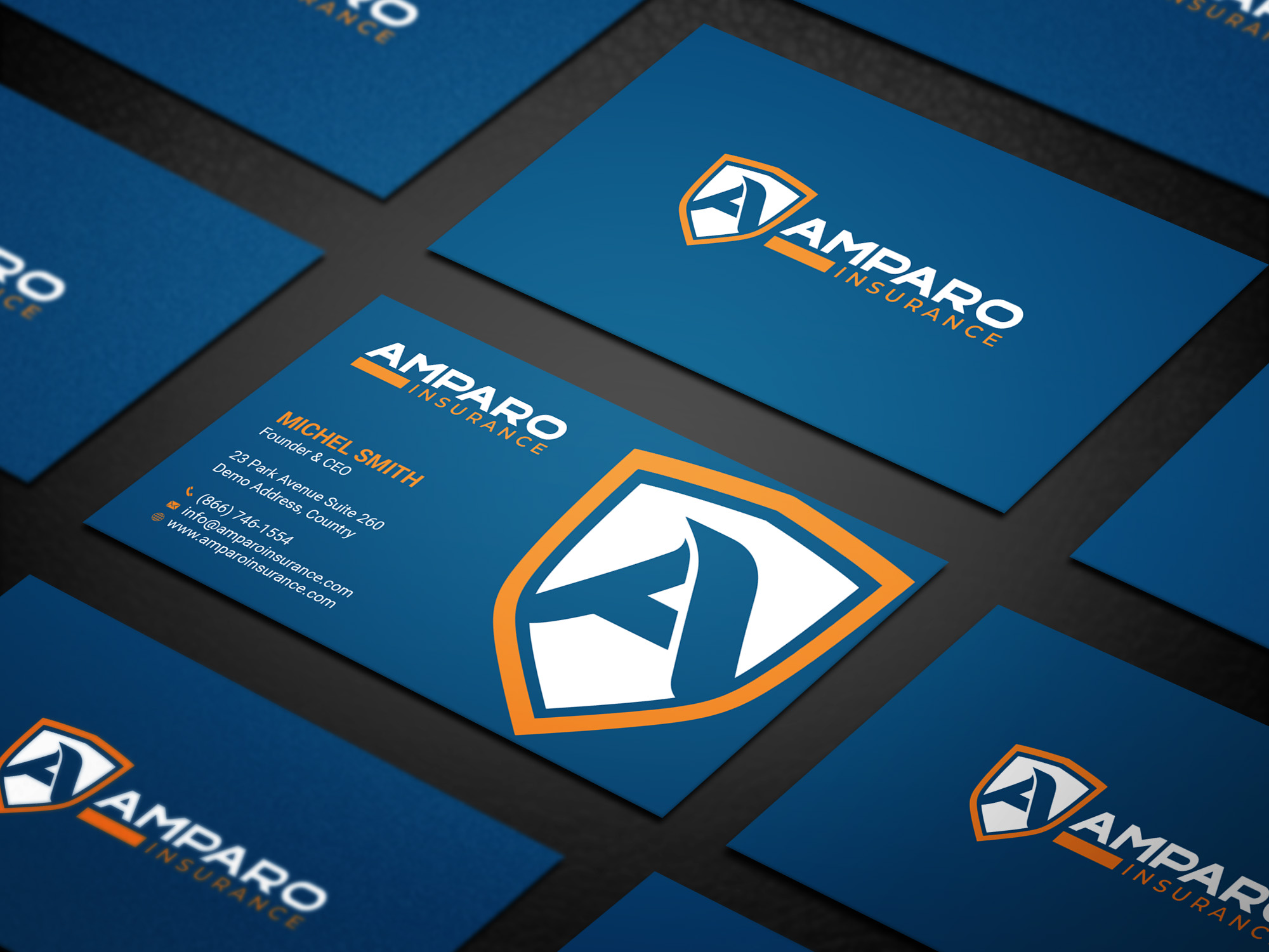 Business Card Design by Right_D for Amparo Insurance, LLC | Design #28336824