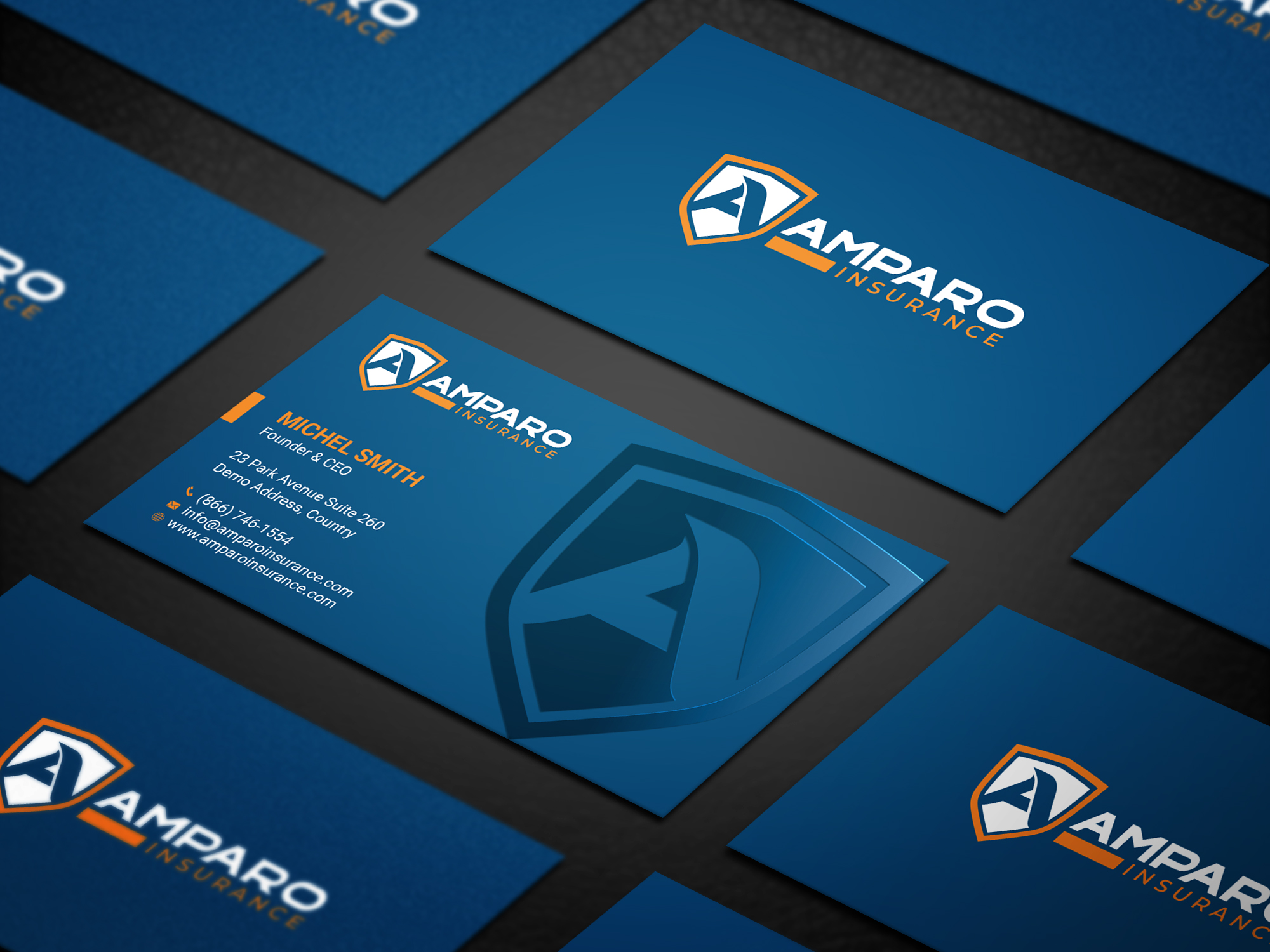 Business Card Design by Right_D for Amparo Insurance, LLC | Design #28336825