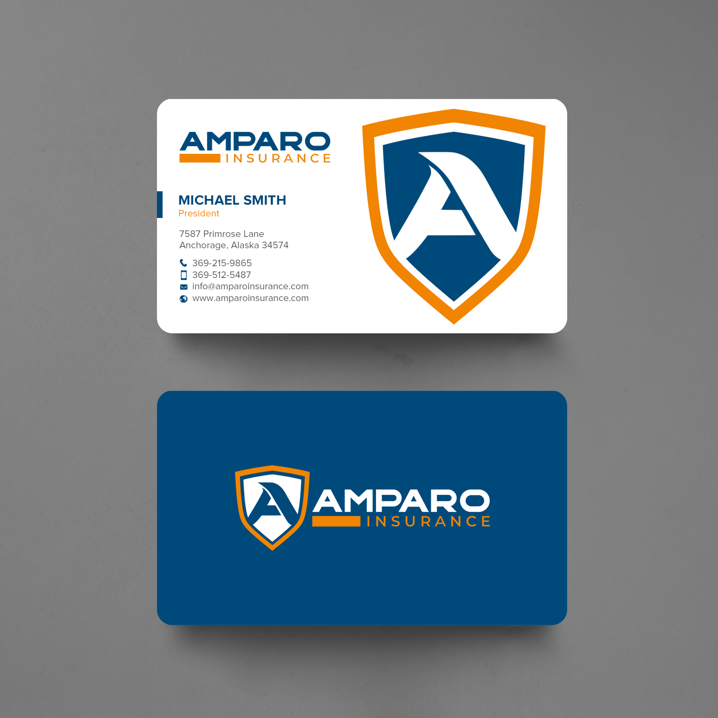 Business Card Design by chandrayaan.creative for Amparo Insurance, LLC | Design #28319374