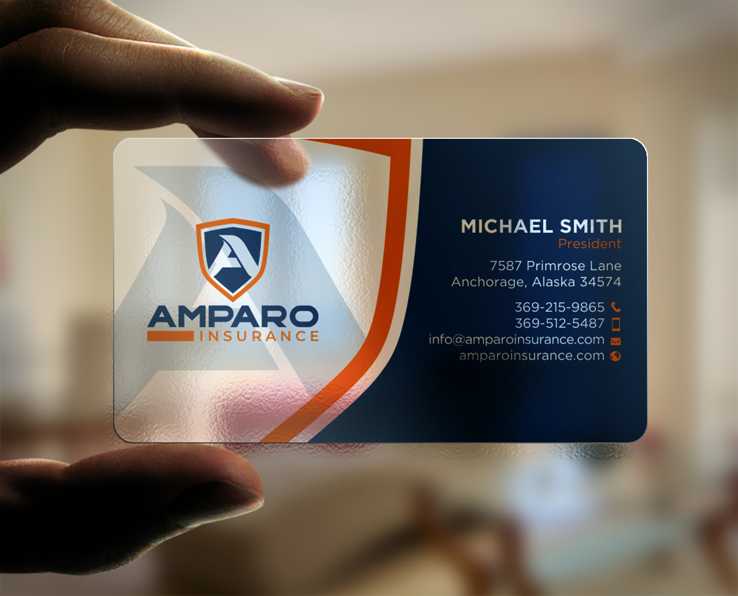 Business Card Design by chandrayaan.creative for Amparo Insurance, LLC | Design #28320077
