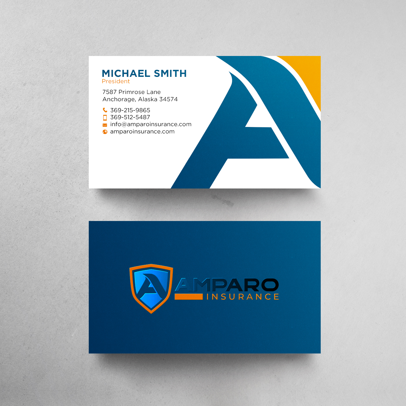 Business Card Design by chandrayaan.creative for Amparo Insurance, LLC | Design #28320079