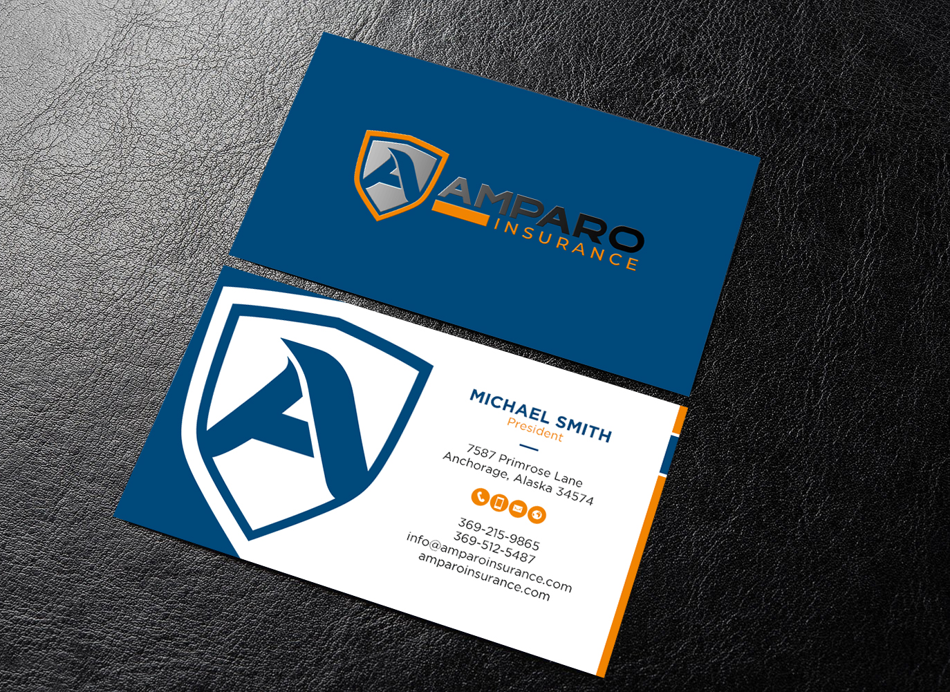 Business Card Design by chandrayaan.creative for Amparo Insurance, LLC | Design #28320080