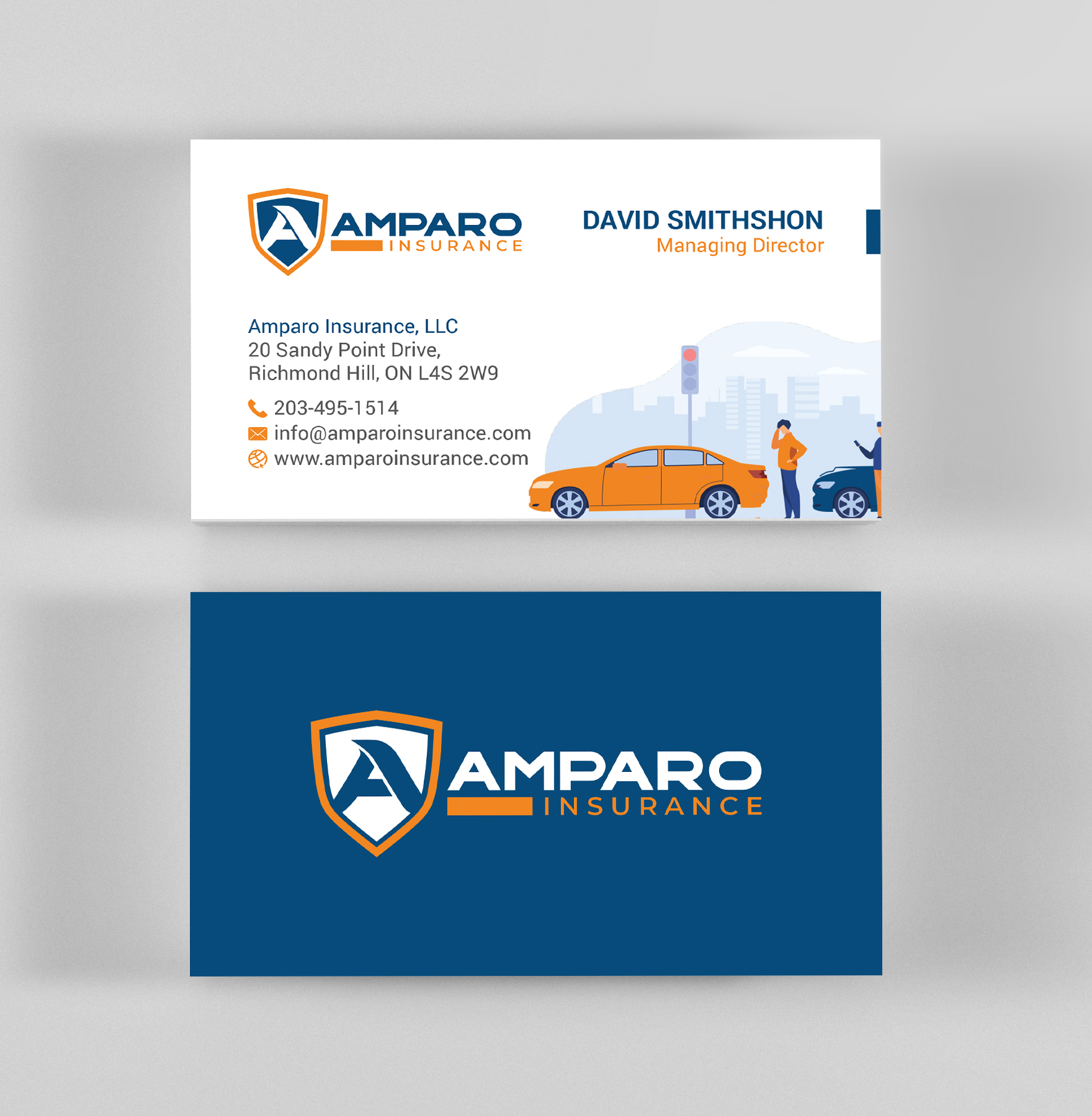 Business Card Design by R.design for Amparo Insurance, LLC | Design #28332723