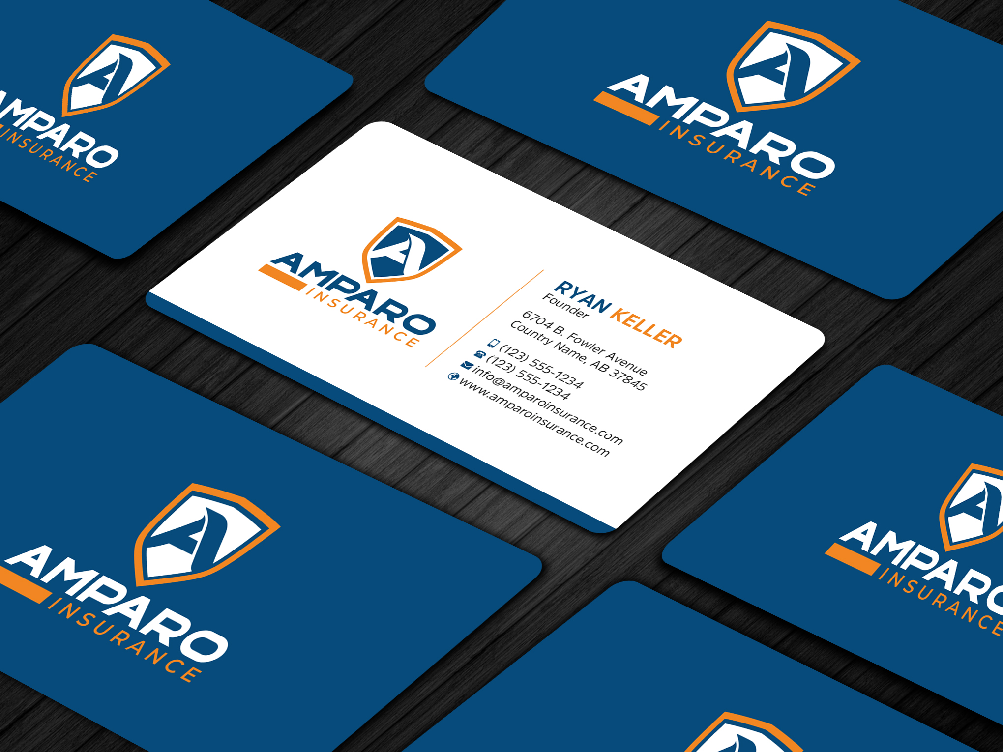 Business Card Design by Uttom 2 for Amparo Insurance, LLC | Design #28320802