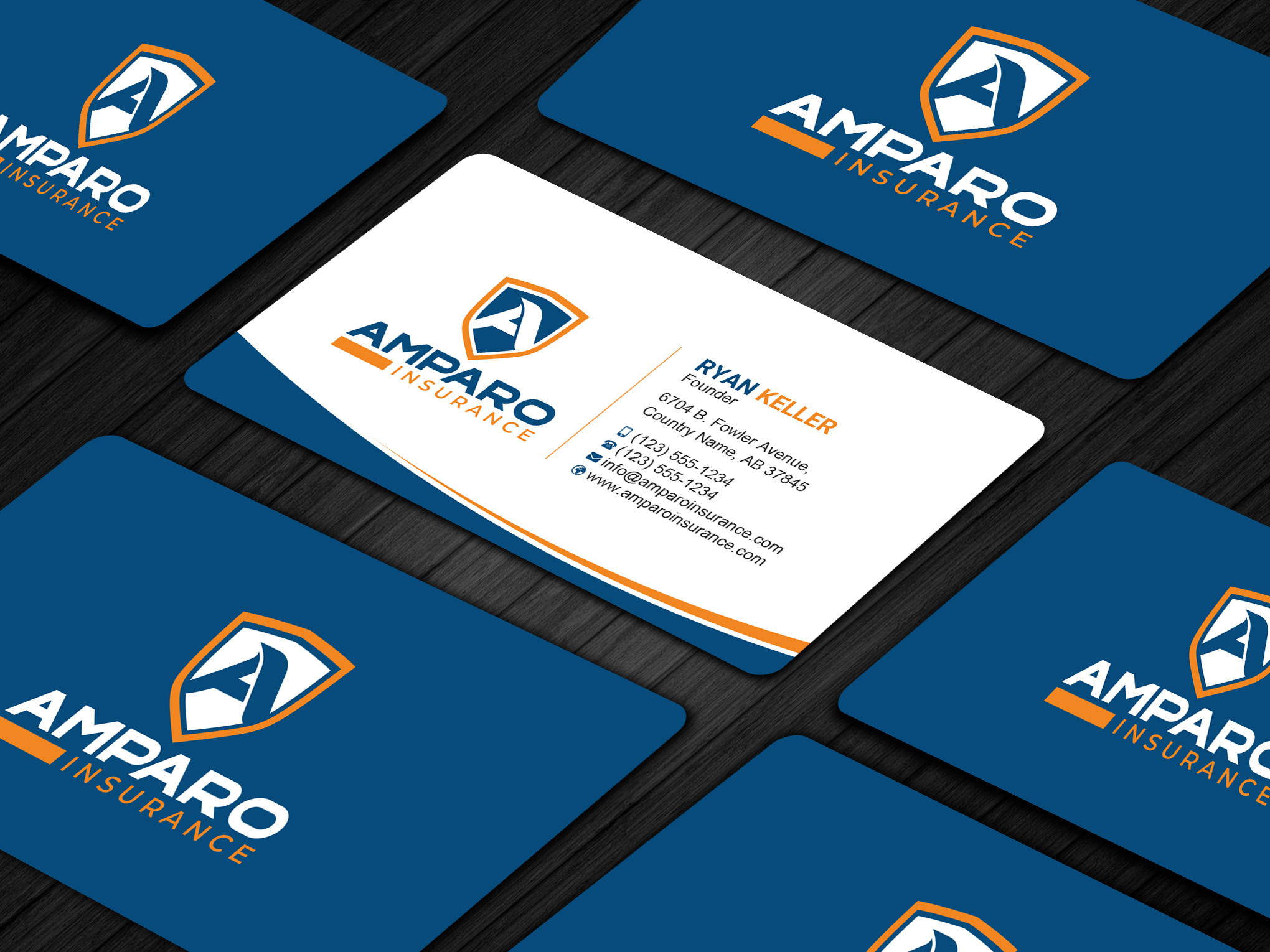 Business Card Design by Uttom 2 for Amparo Insurance, LLC | Design #28320805