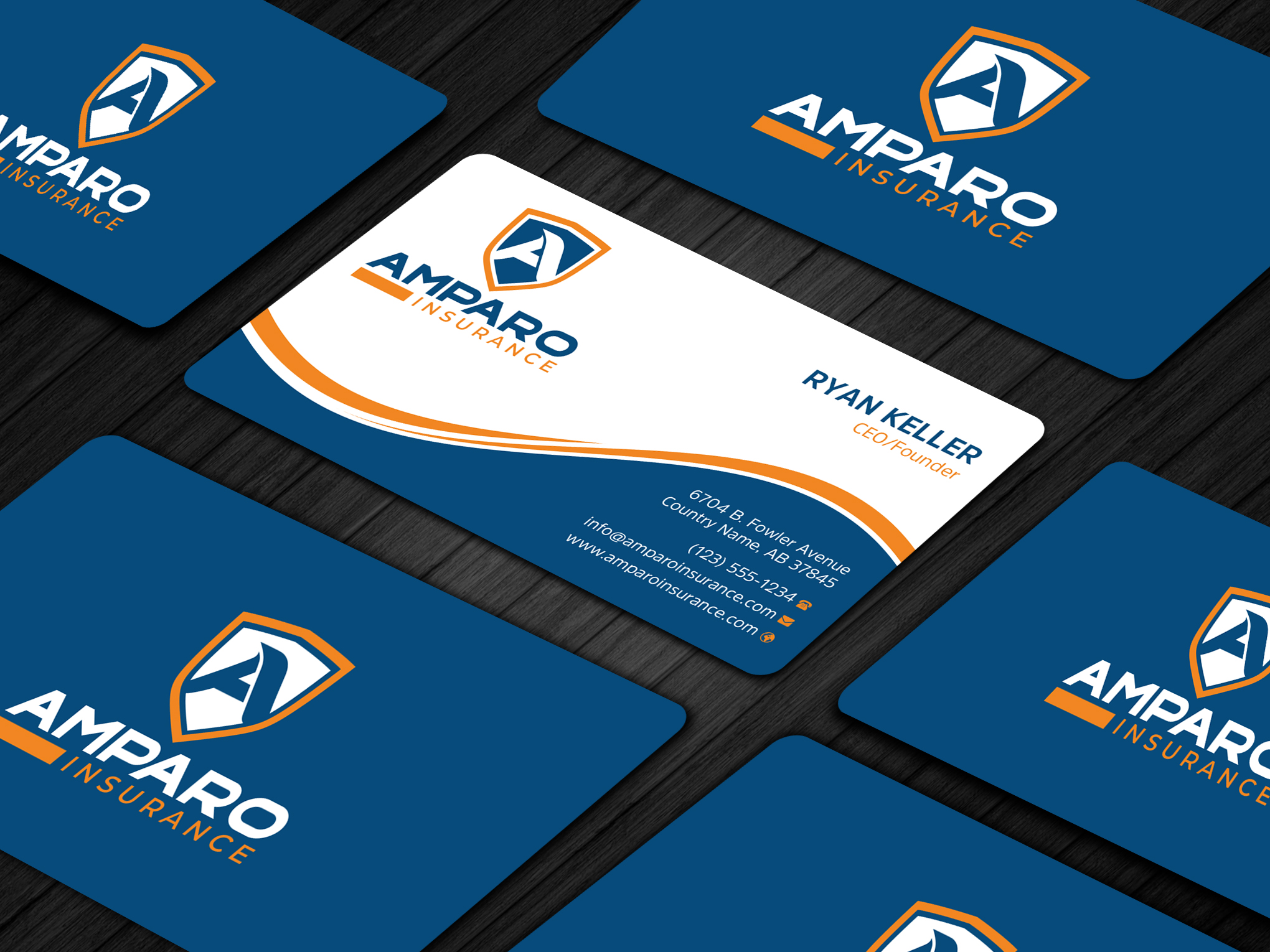 Business Card Design by Uttom 2 for Amparo Insurance, LLC | Design #28320806