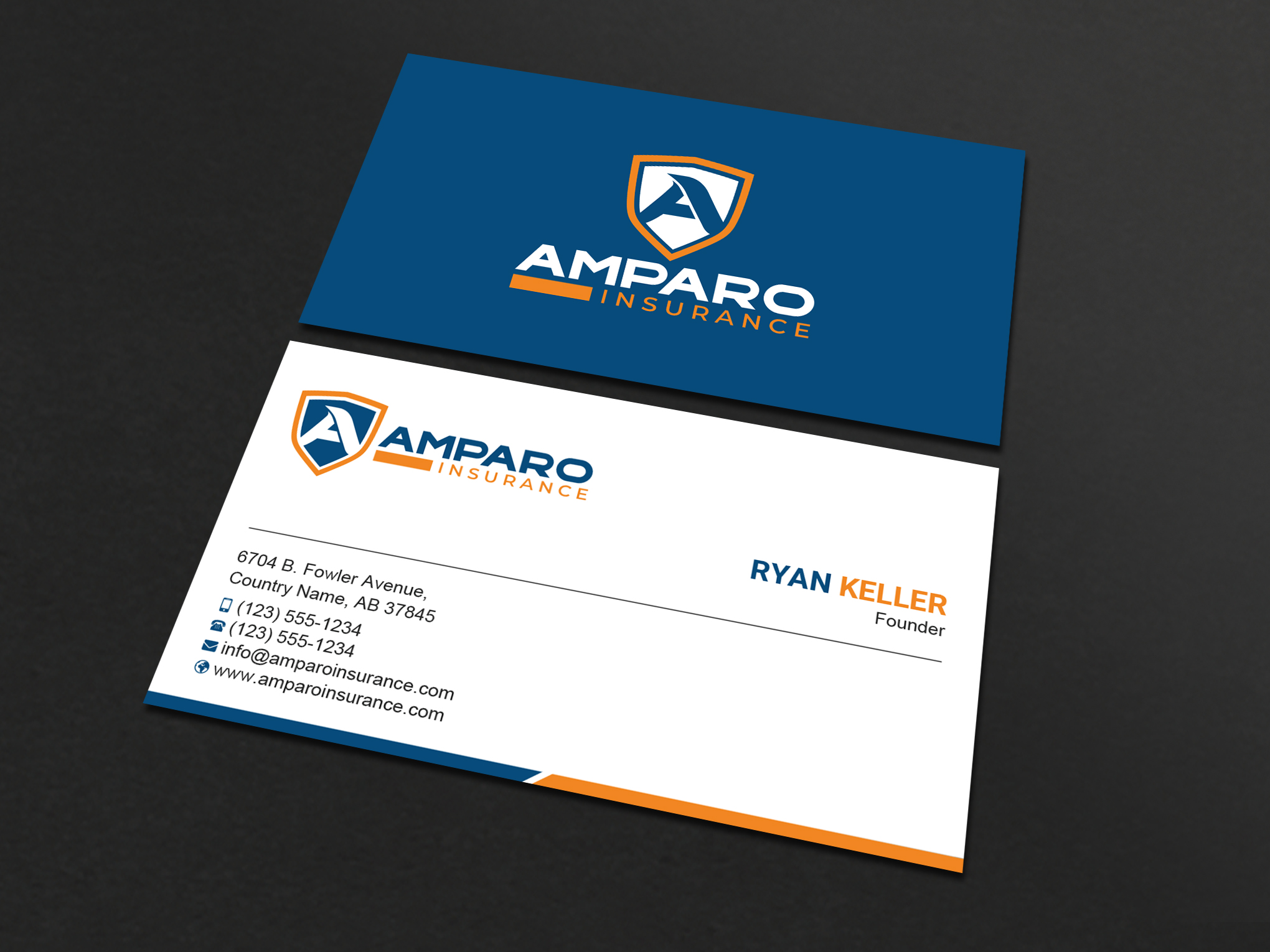 Business Card Design by Uttom 2 for Amparo Insurance, LLC | Design #28320953