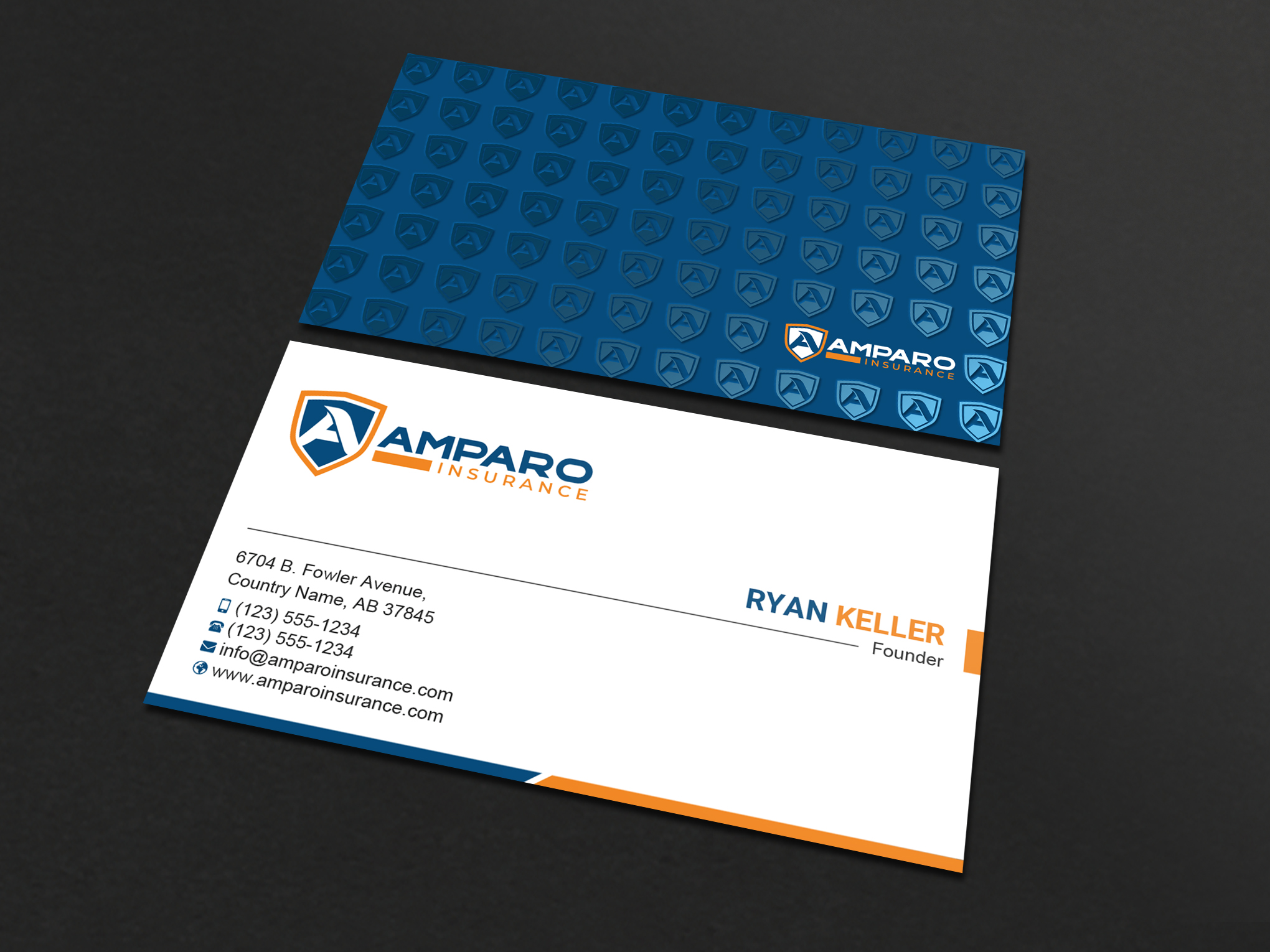 Business Card Design by Uttom 2 for Amparo Insurance, LLC | Design #28354041