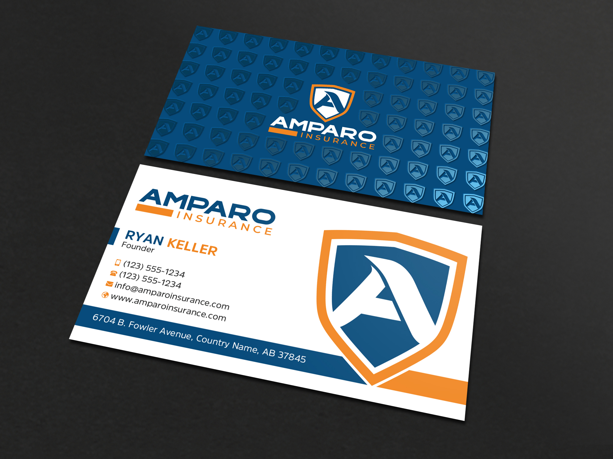 Business Card Design by Uttom 2 for Amparo Insurance, LLC | Design #28354052