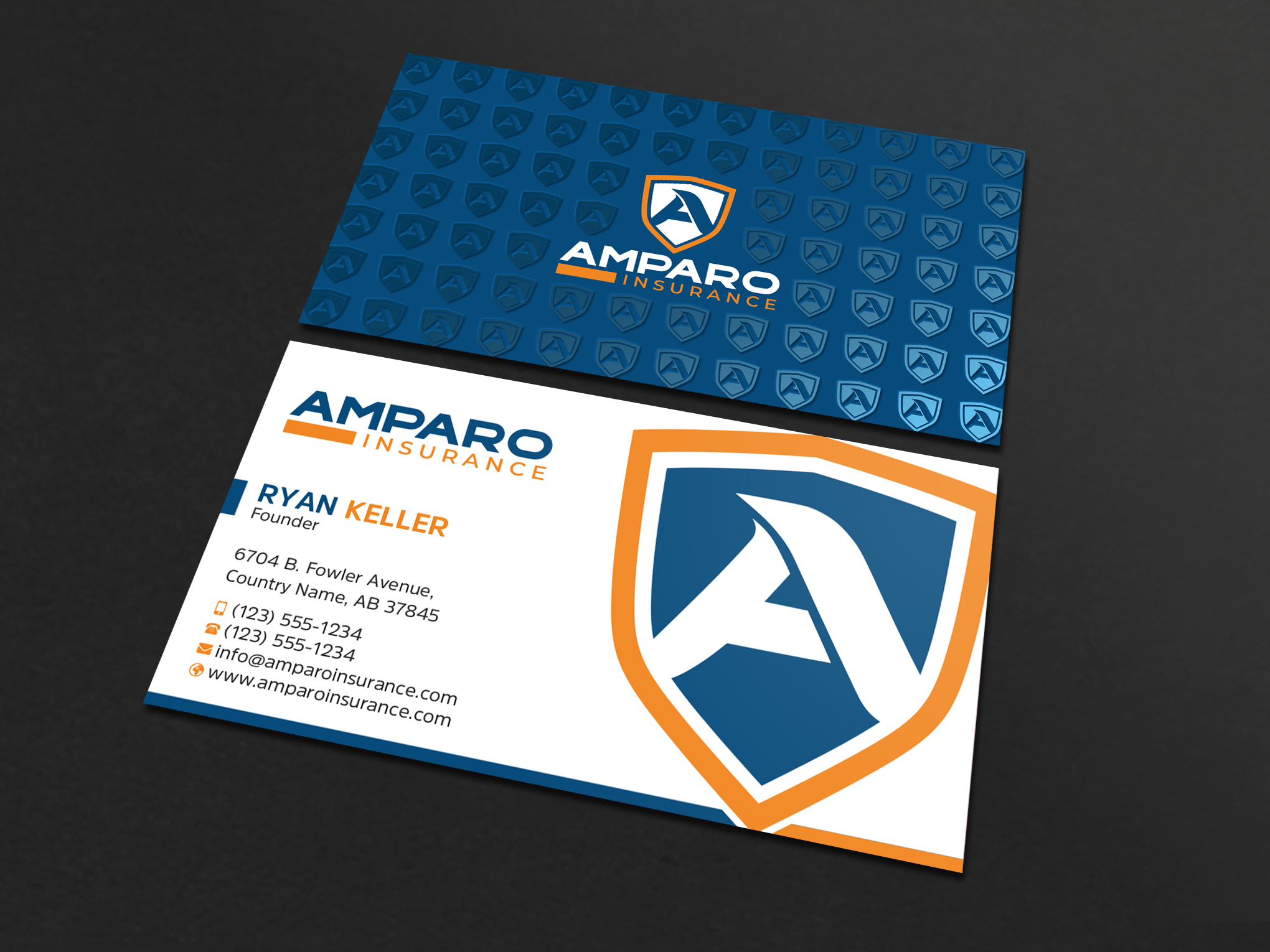 Business Card Design by Uttom 2 for Amparo Insurance, LLC | Design #28354053