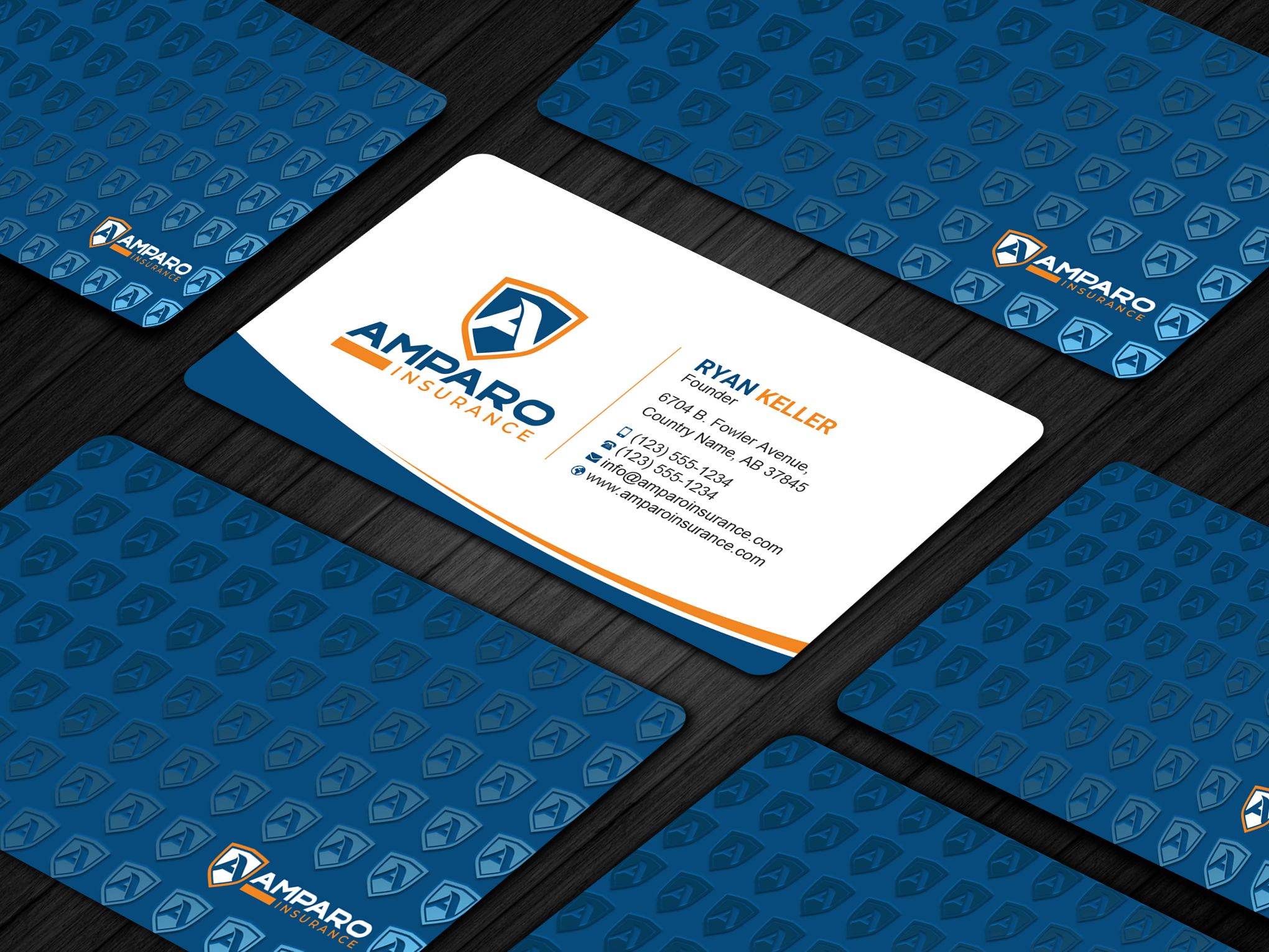 Business Card Design by Uttom 2 for Amparo Insurance, LLC | Design #28354054