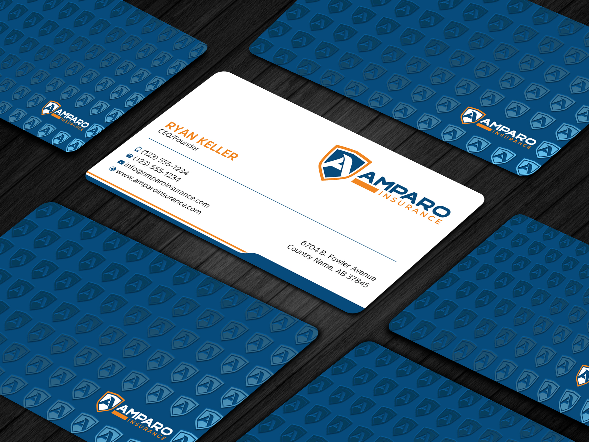 Business Card Design by Uttom 2 for Amparo Insurance, LLC | Design #28354055