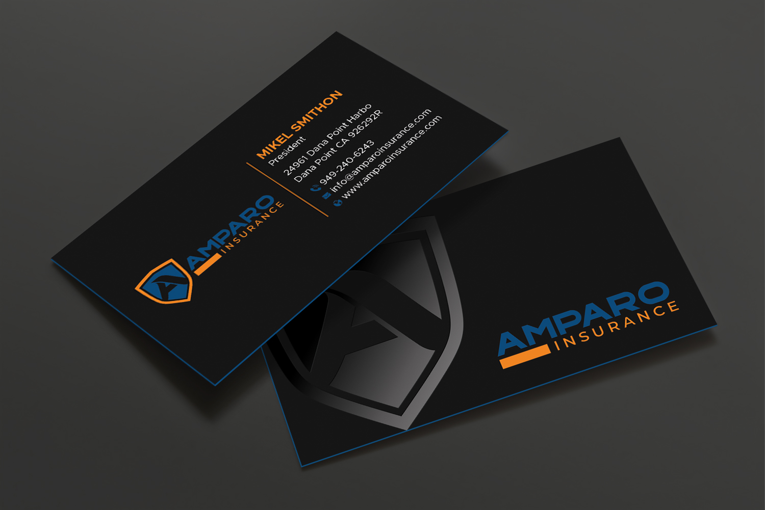Business Card Design by DesignShout for Amparo Insurance, LLC | Design #28318849
