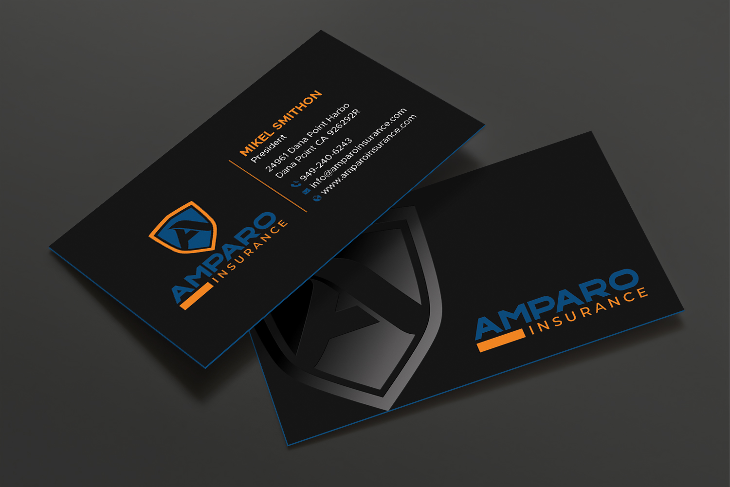 Business Card Design by DesignShout for Amparo Insurance, LLC | Design #28318850