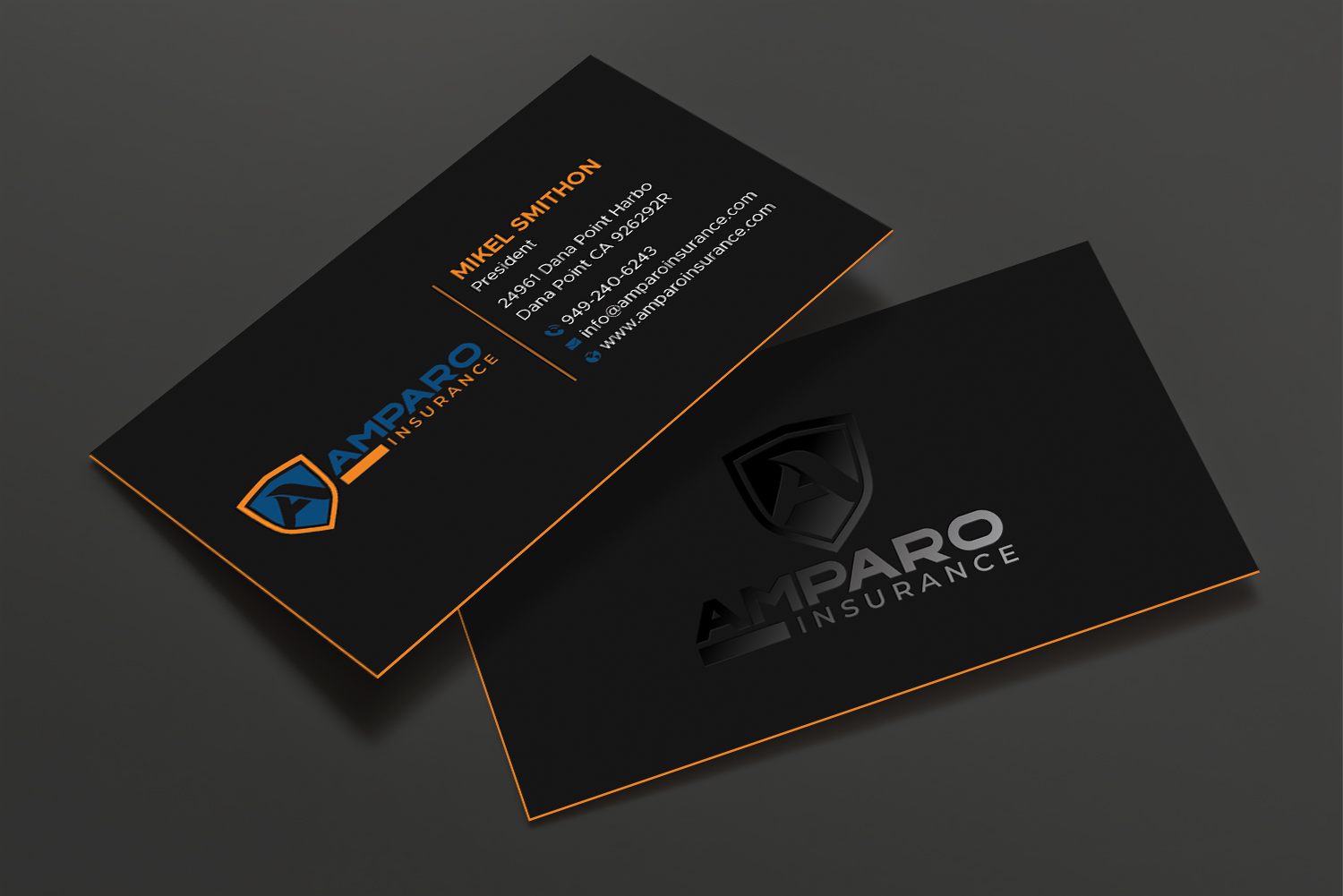 Business Card Design by DesignShout for Amparo Insurance, LLC | Design #28318871