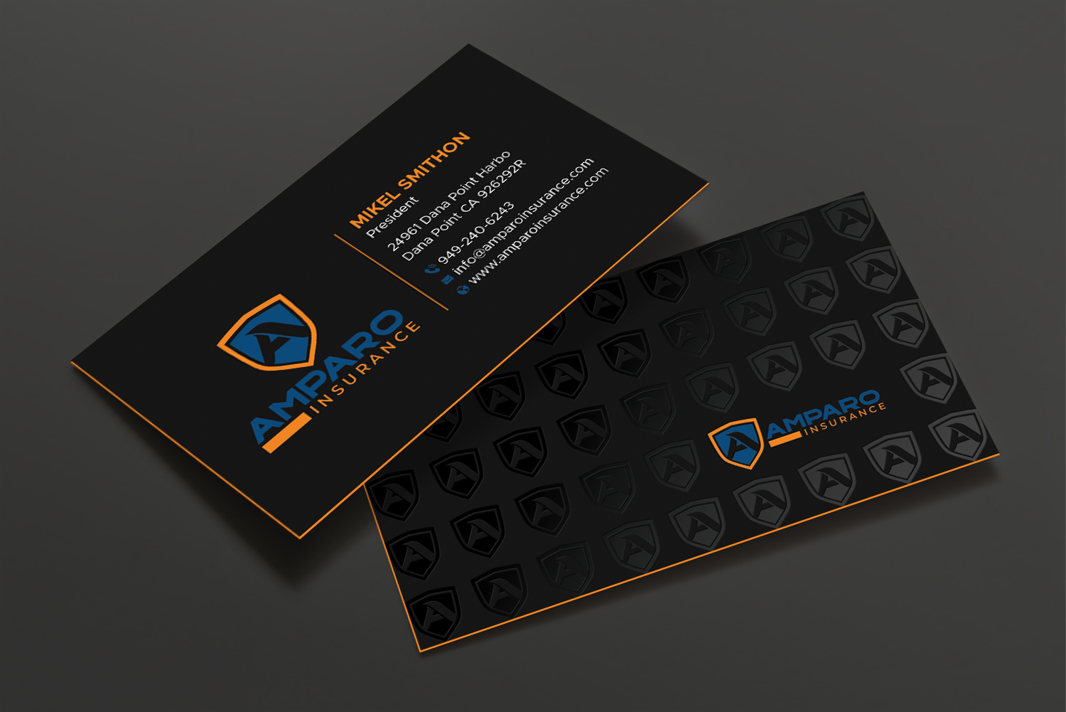 Business Card Design by DesignShout for Amparo Insurance, LLC | Design #28318909