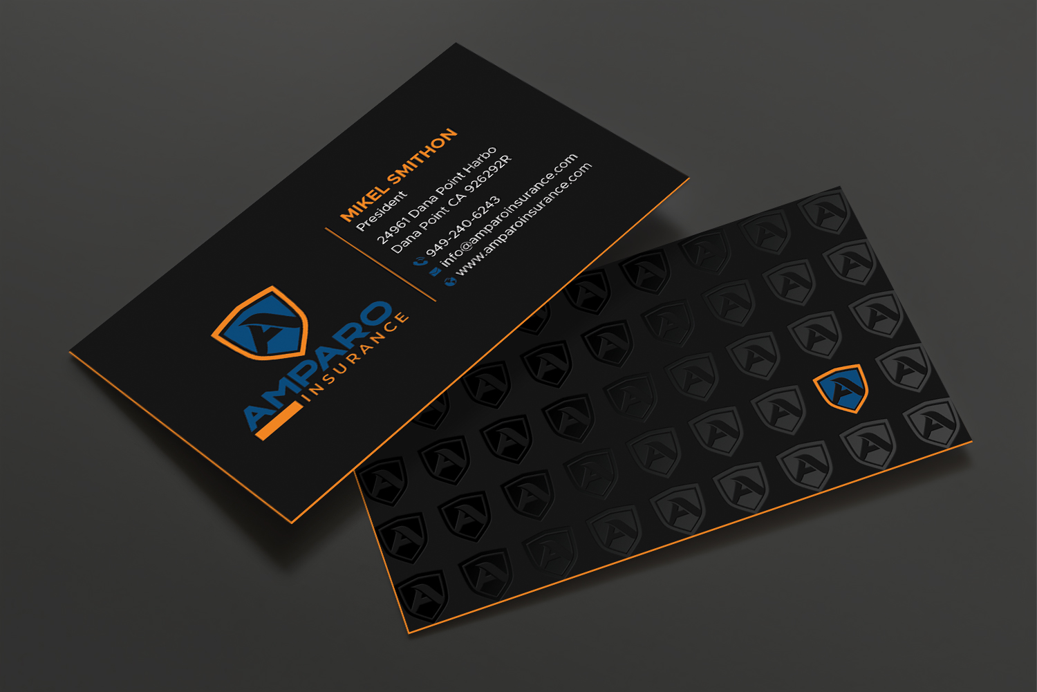 Business Card Design by DesignShout for Amparo Insurance, LLC | Design #28318910