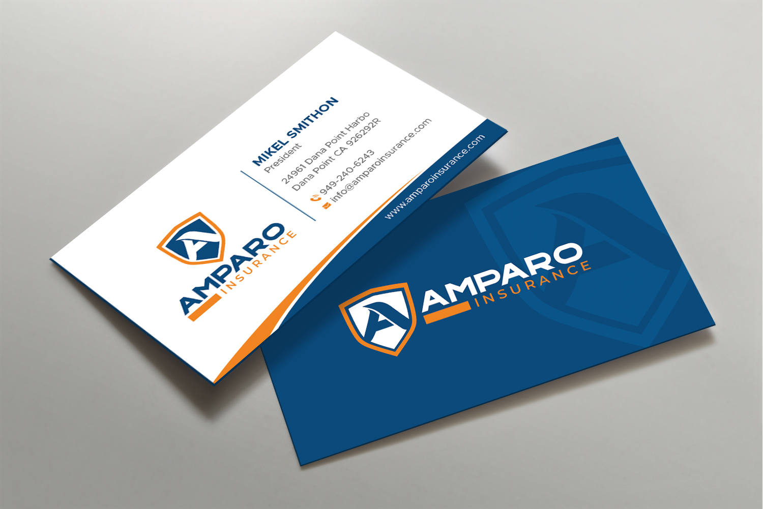 Business Card Design by DesignShout for Amparo Insurance, LLC | Design #28319153