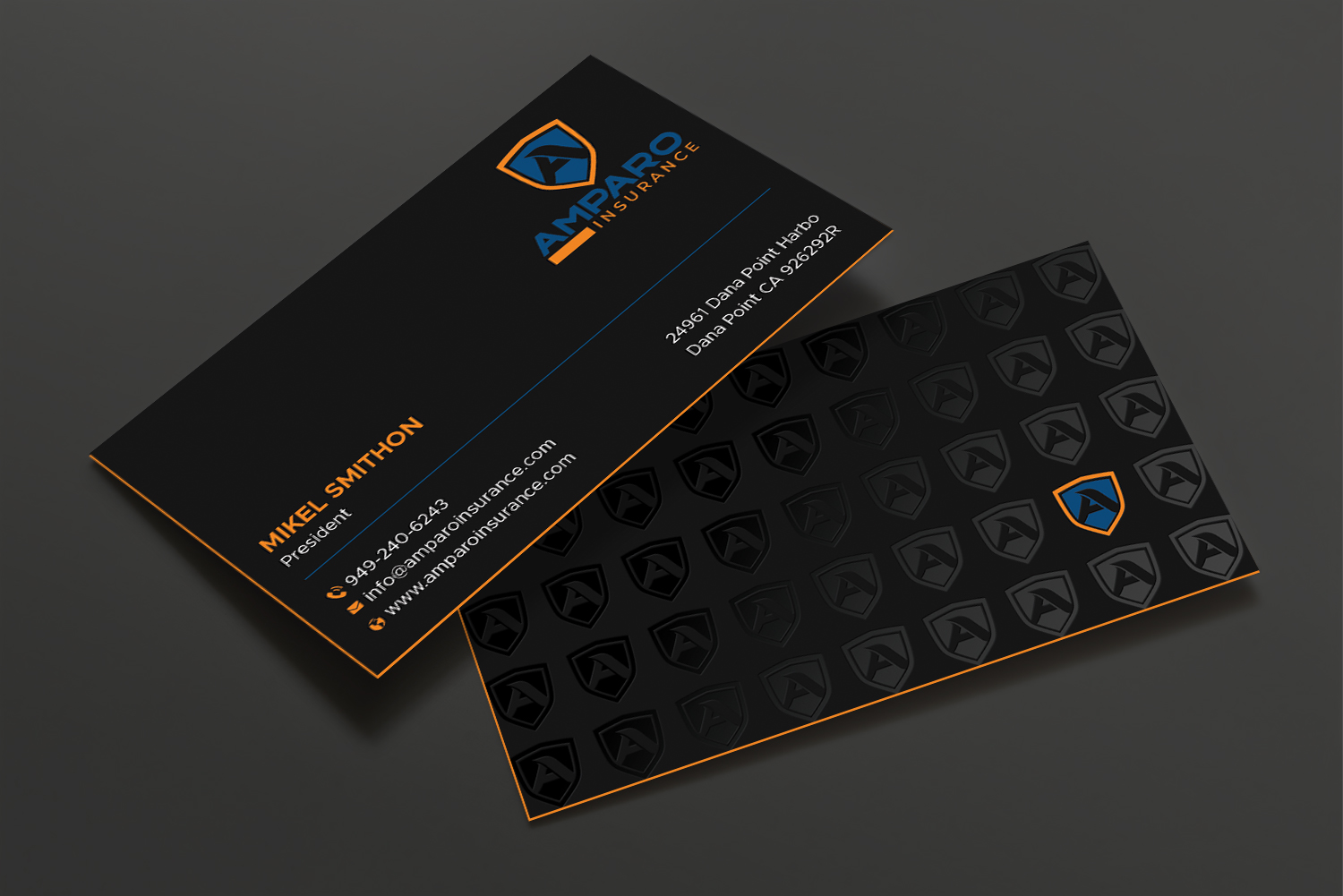 Business Card Design by DesignShout for Amparo Insurance, LLC | Design #28319202