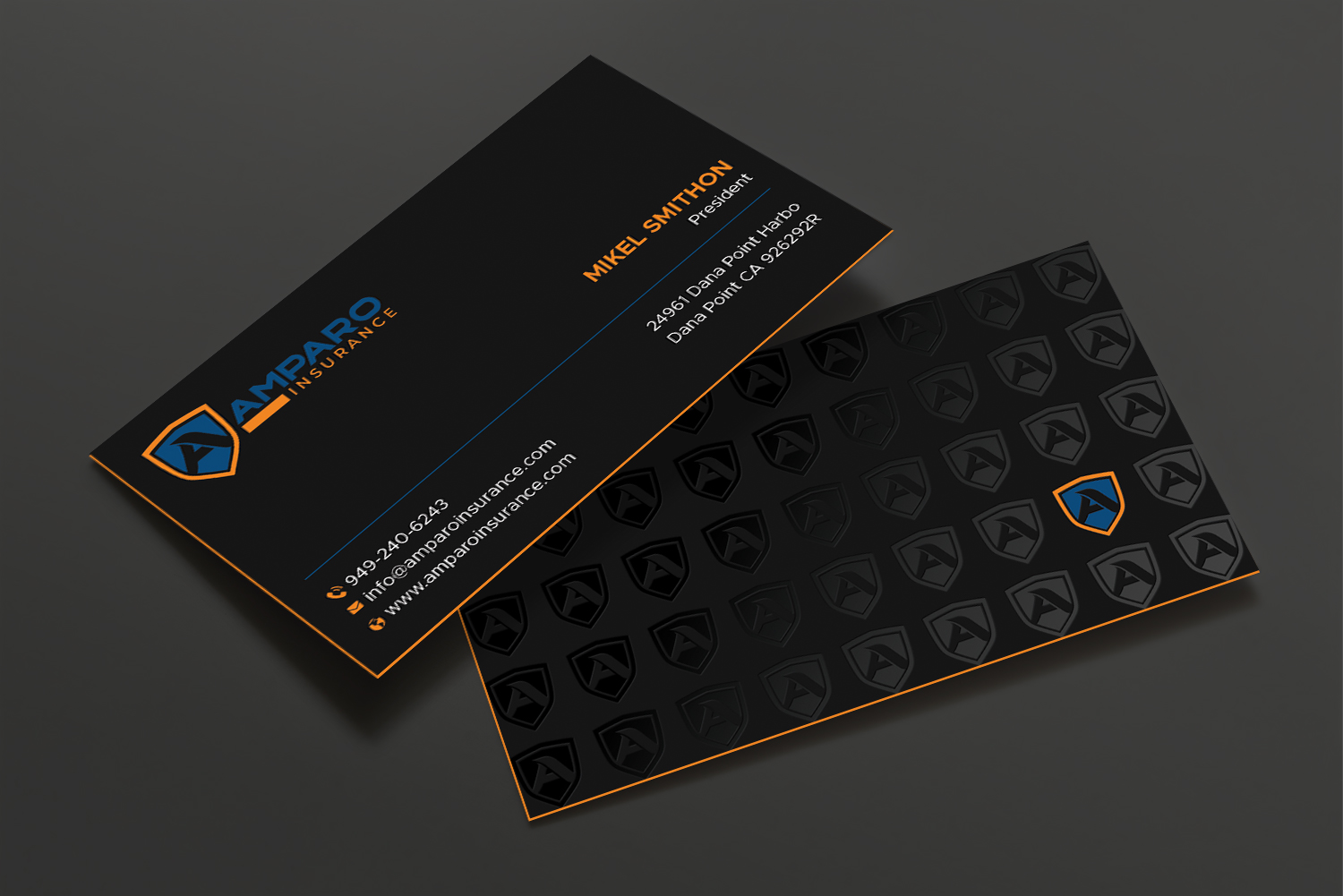 Business Card Design by DesignShout for Amparo Insurance, LLC | Design #28319203